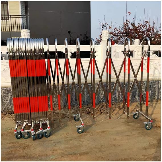 Expandable Stainless Steel Safety Barrier Gate with Casters Easily Assembled