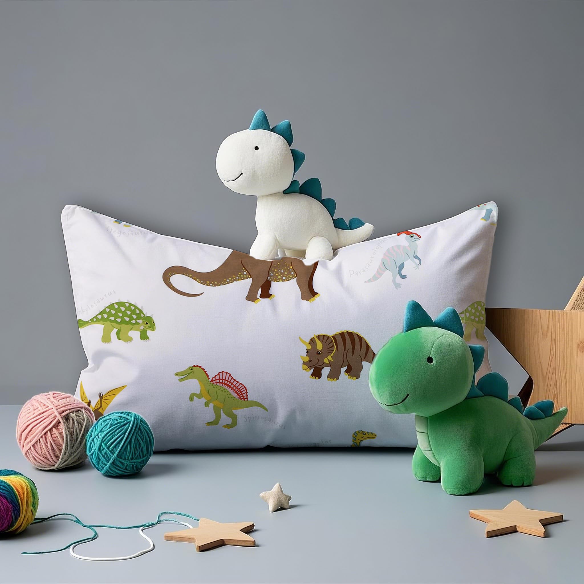 White Dinosaure Standard Pillowcases,Bedding Pillowcases Pack