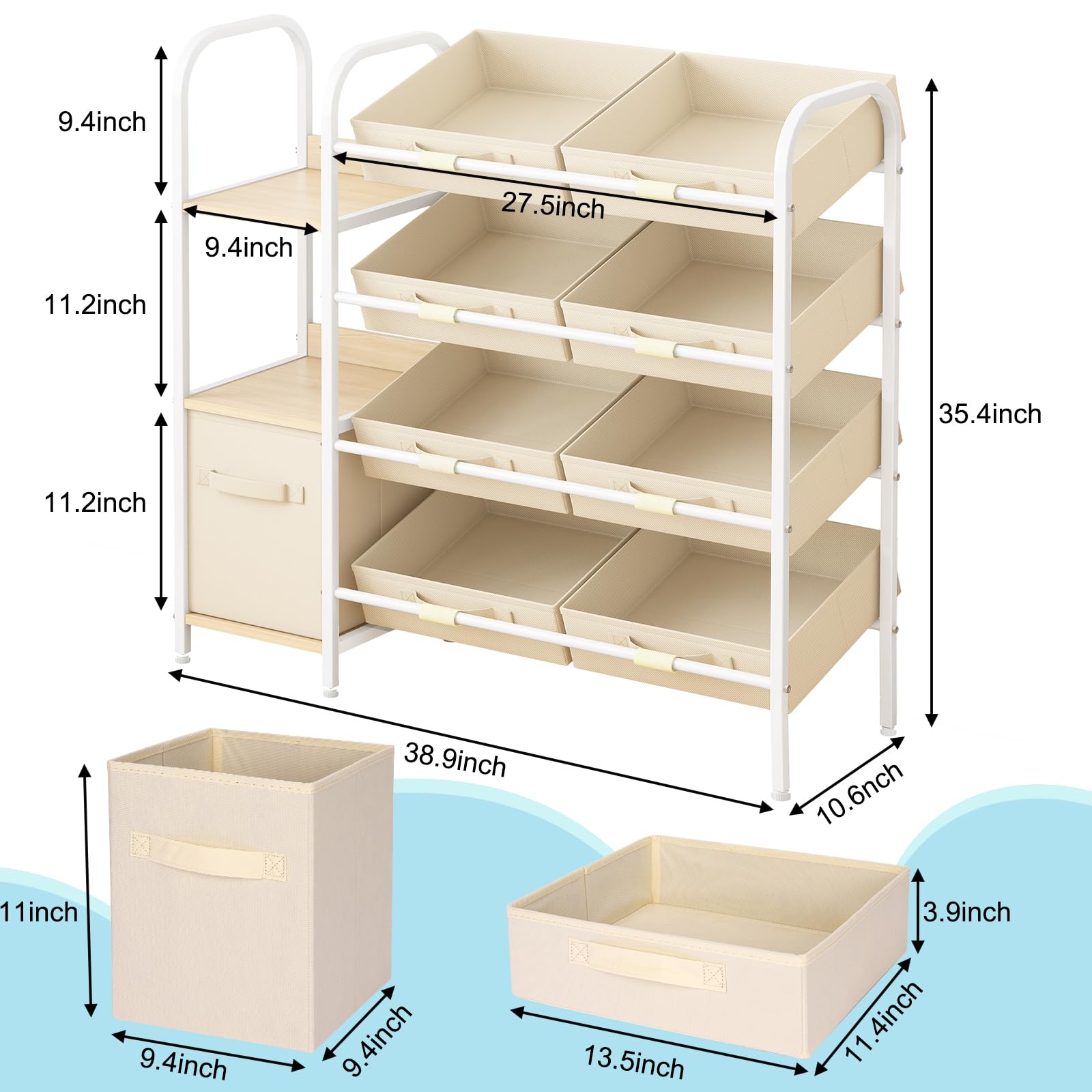 Kids Toy Storage Organizer with Fabric Drawers