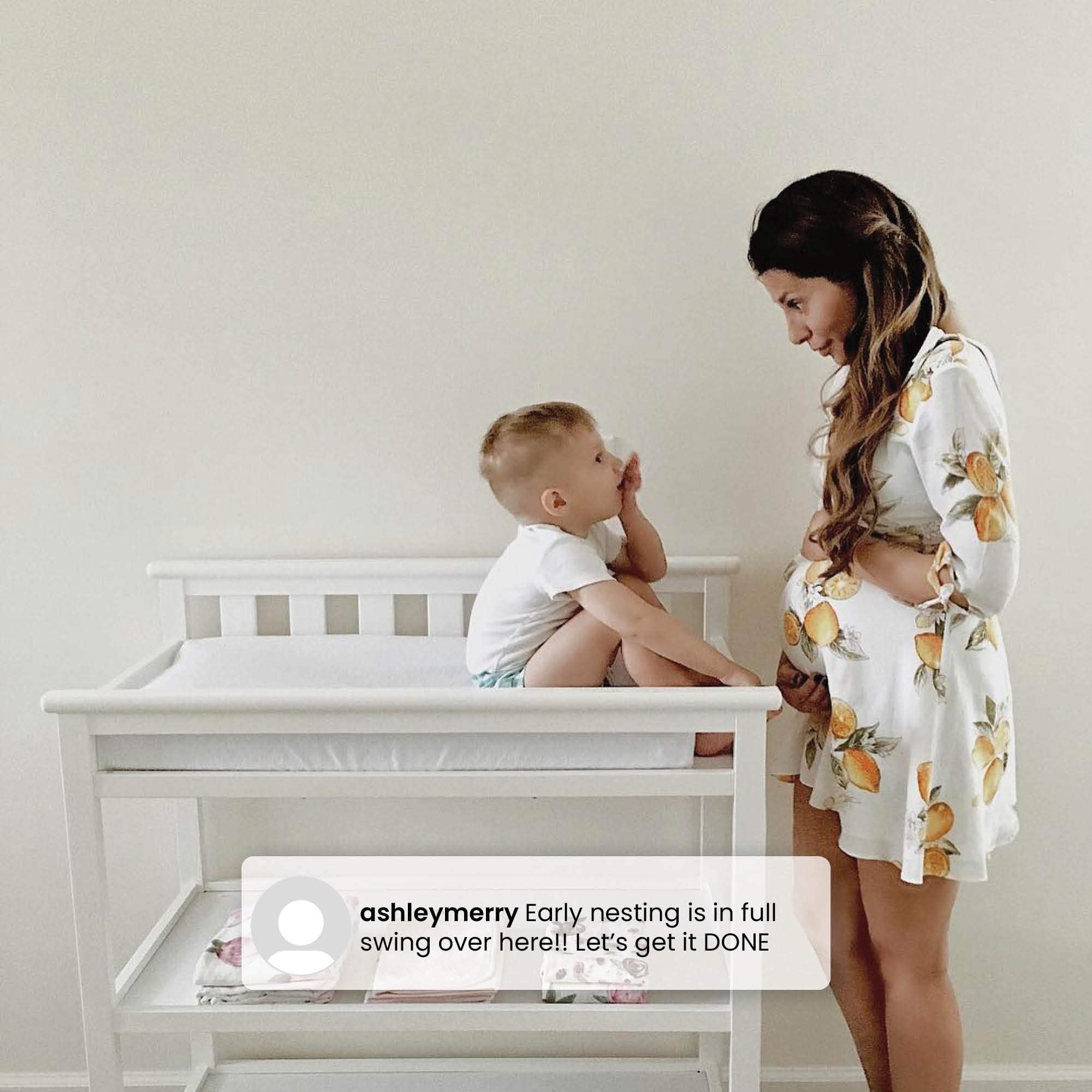Flat Top Changing Table with Wheels and Changing Pad - Greenguard