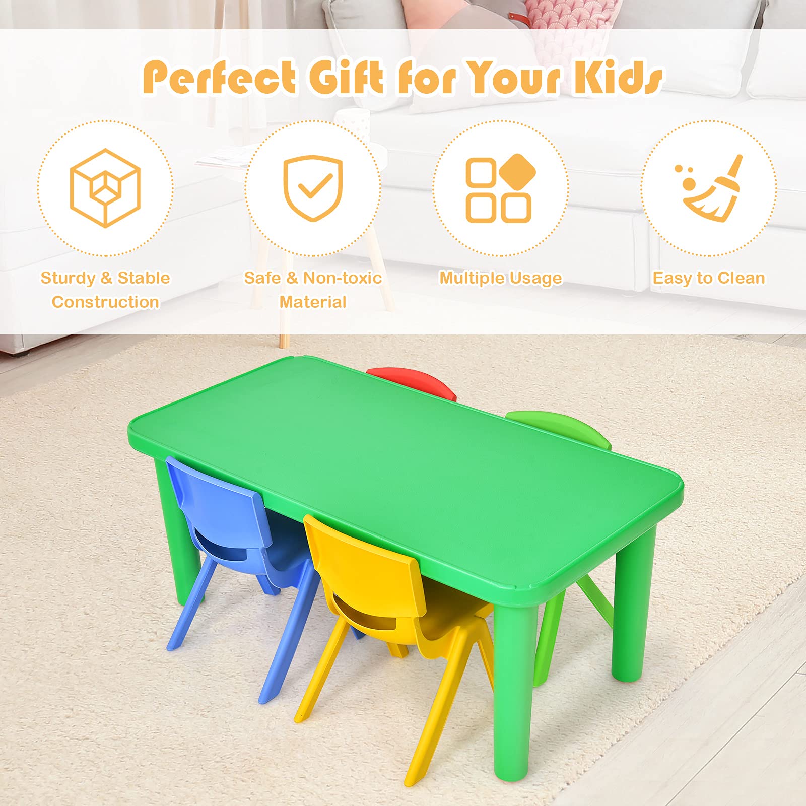 Kids Plastic Activity Table for Learning and Play