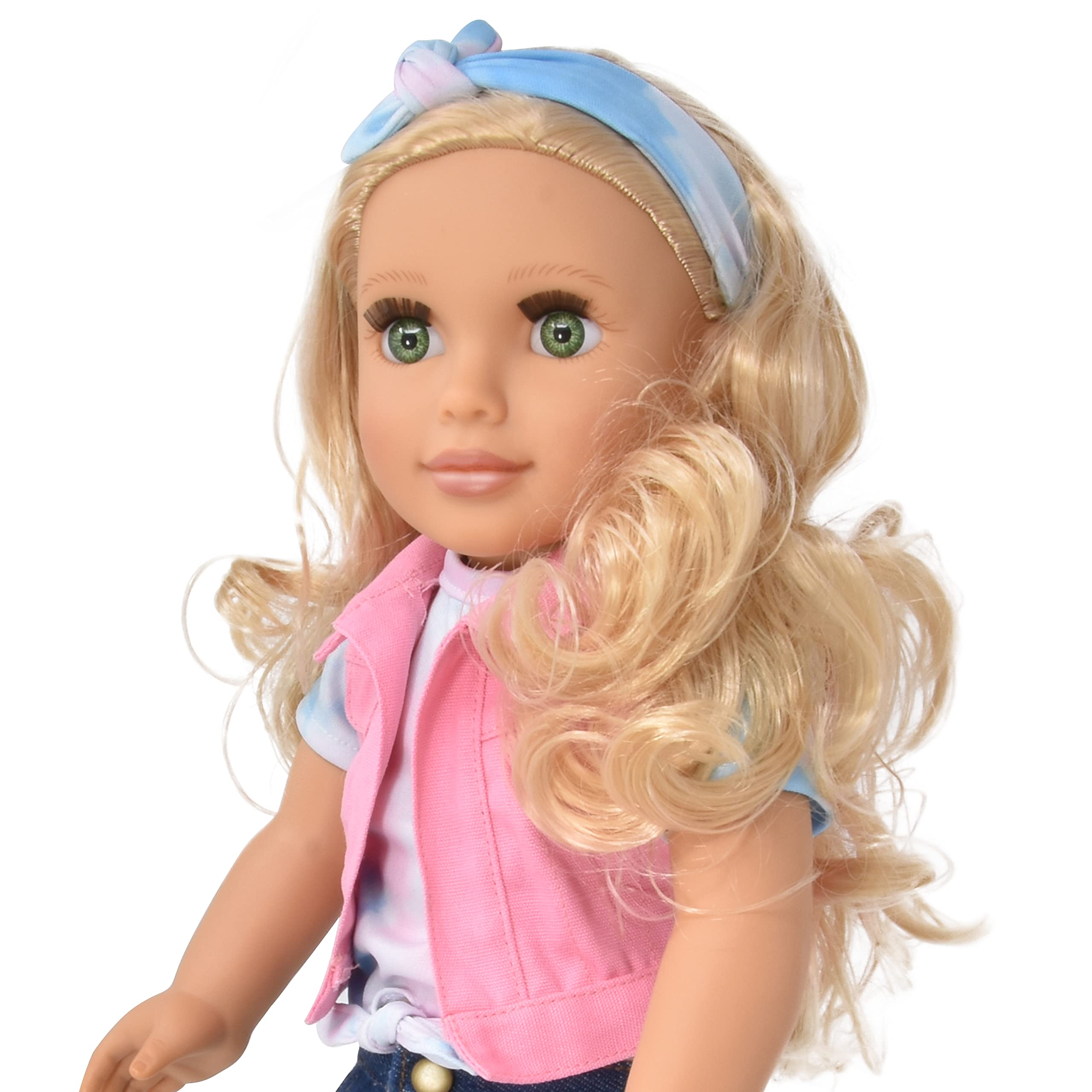 18 Inch Girl Doll, Fashion Doll with Fine Blond Hair for Styling Clothes Shoes