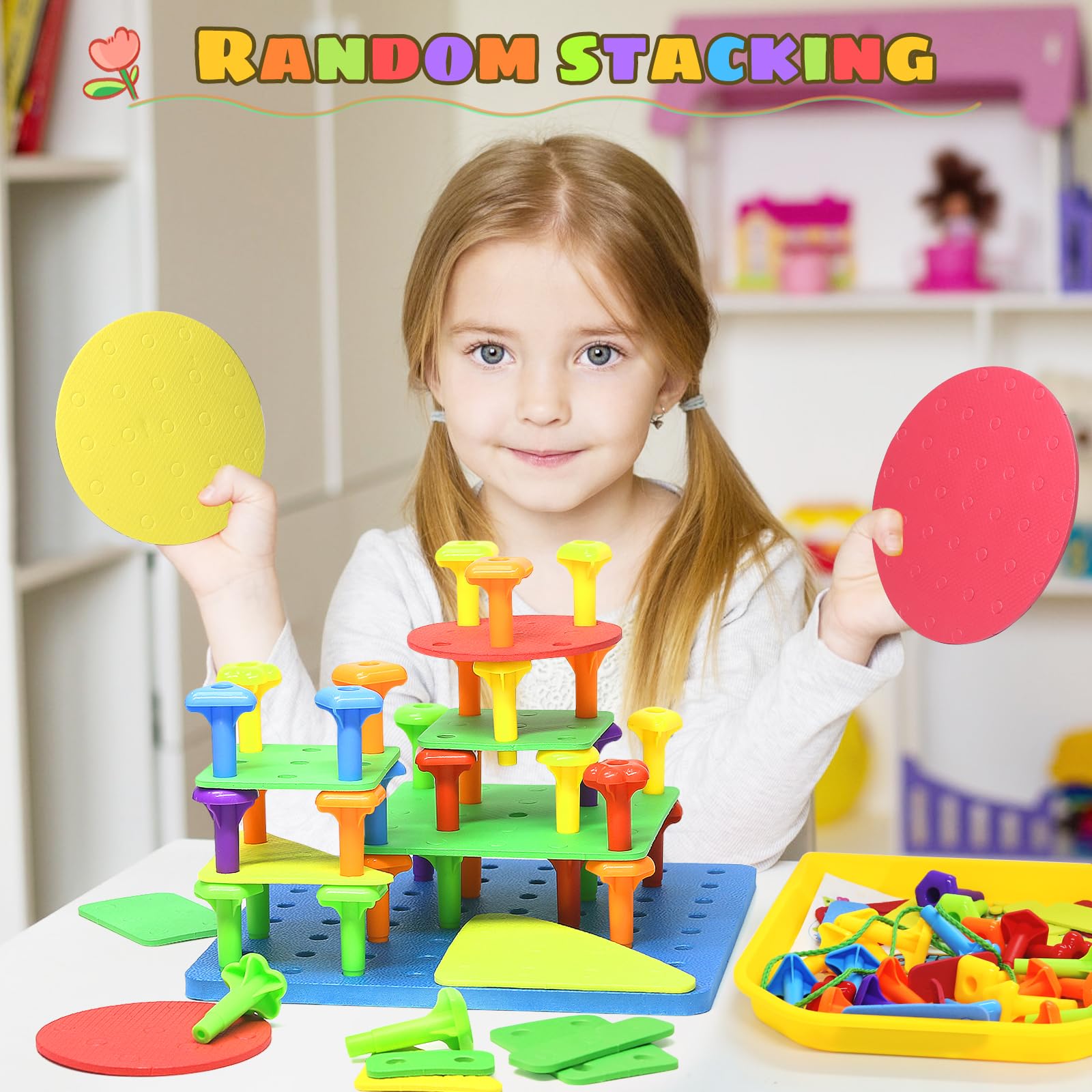 Toy set 73Pcs DIY Building Stacking Toys for Kids 3-6 Years Old