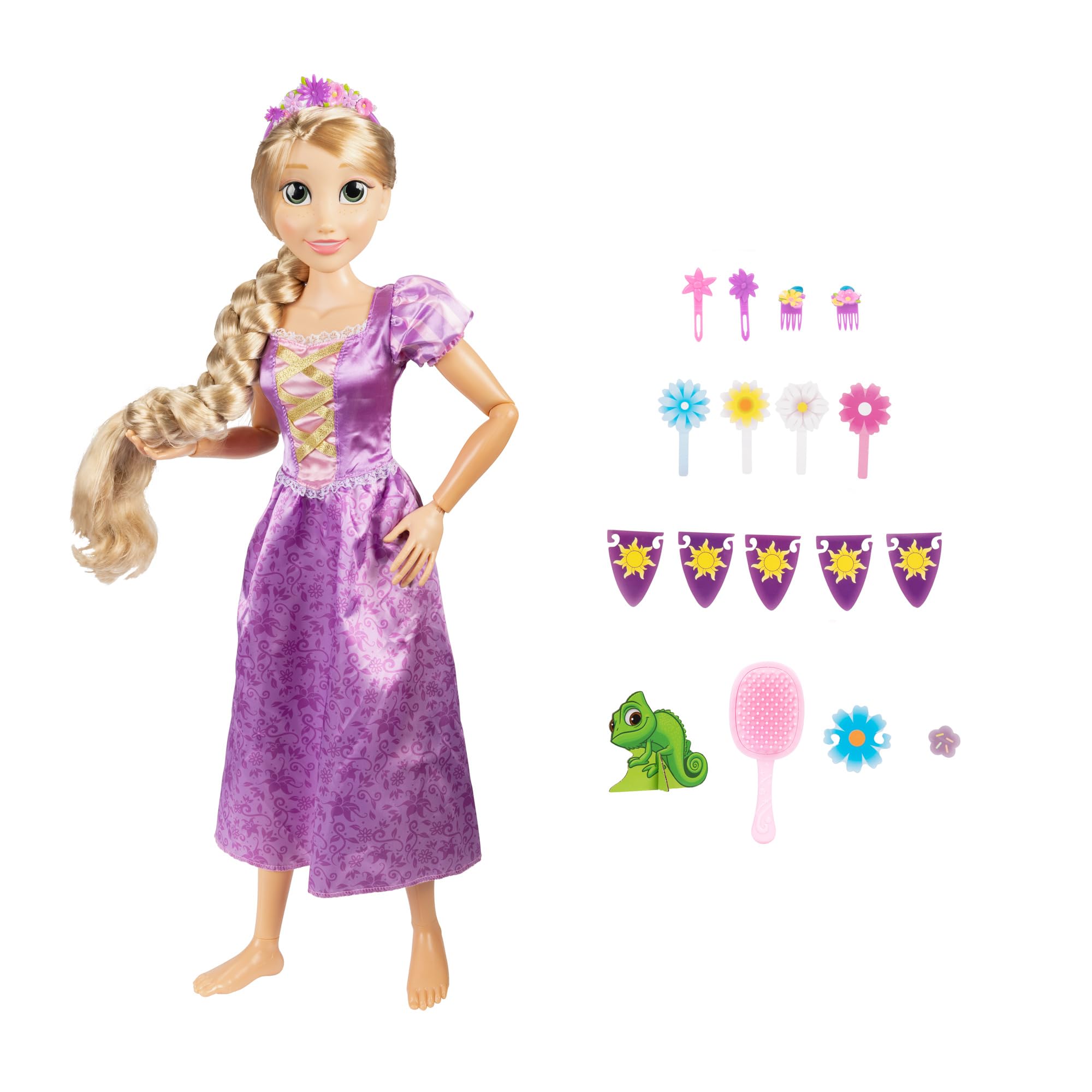 Princess Rapunzel Doll Playdate 32” Tall & Poseable, My Size Articulated Doll in Purple Dress