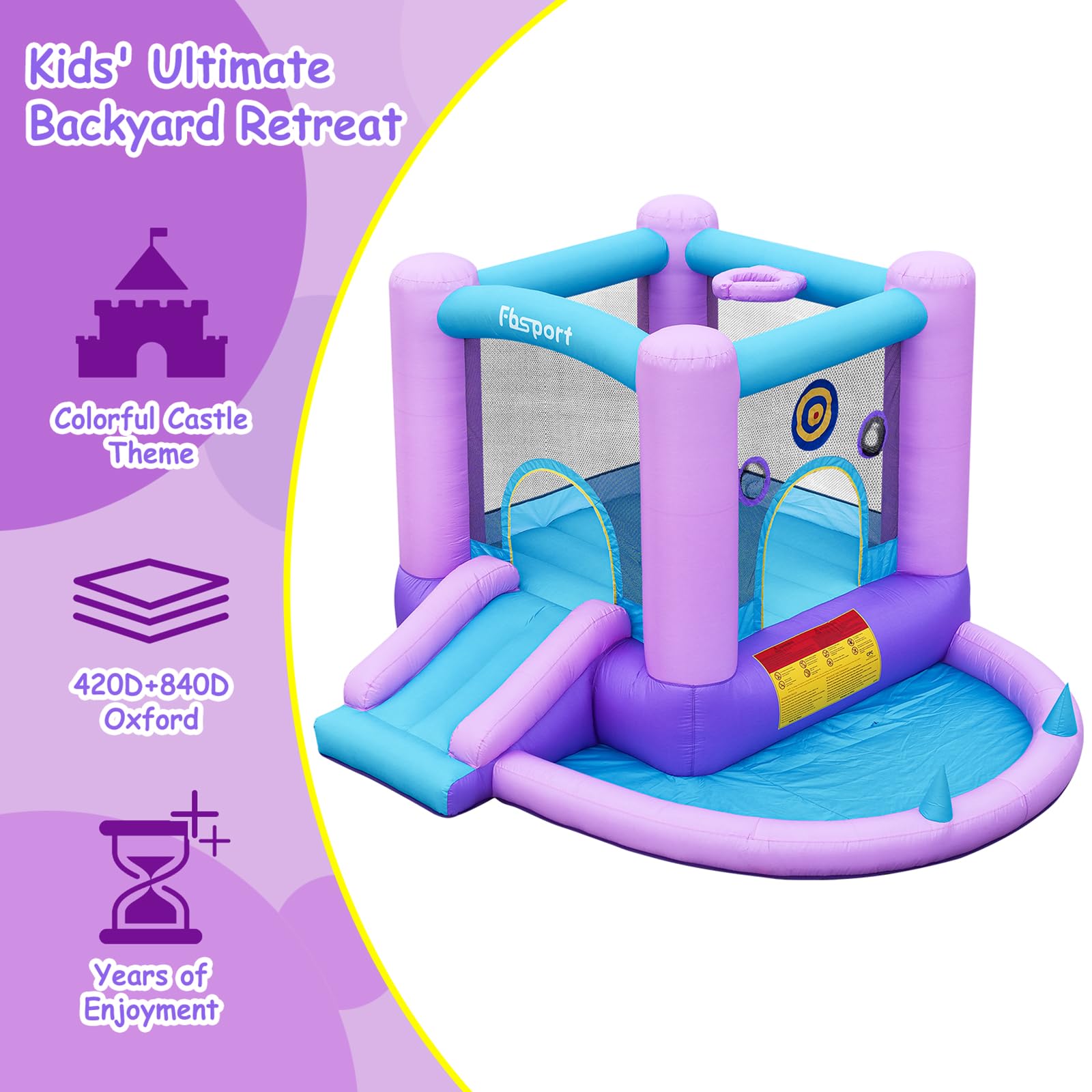 Galaxy Theme Inflatable Bounce House with Slide