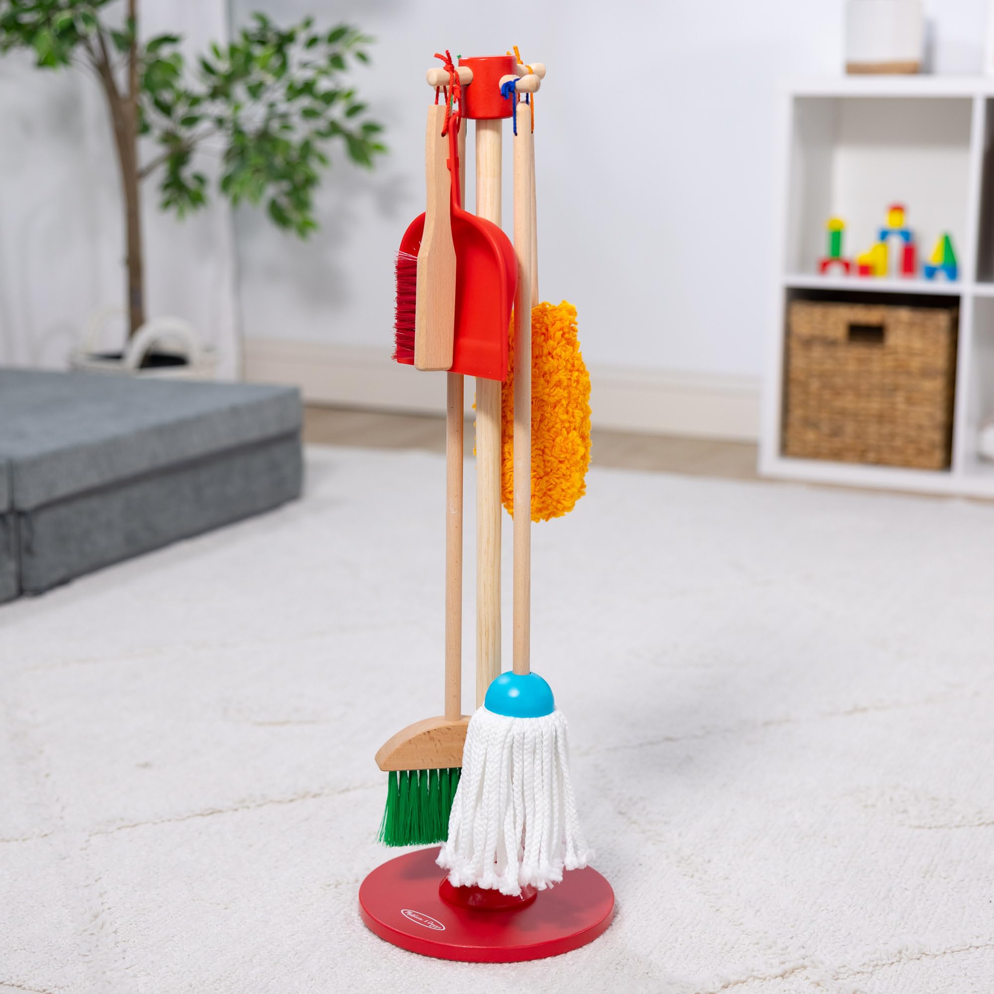 Doug Dust Sweep Mop, 6-Pc. Toddler Cleaning Set with Kids Broom