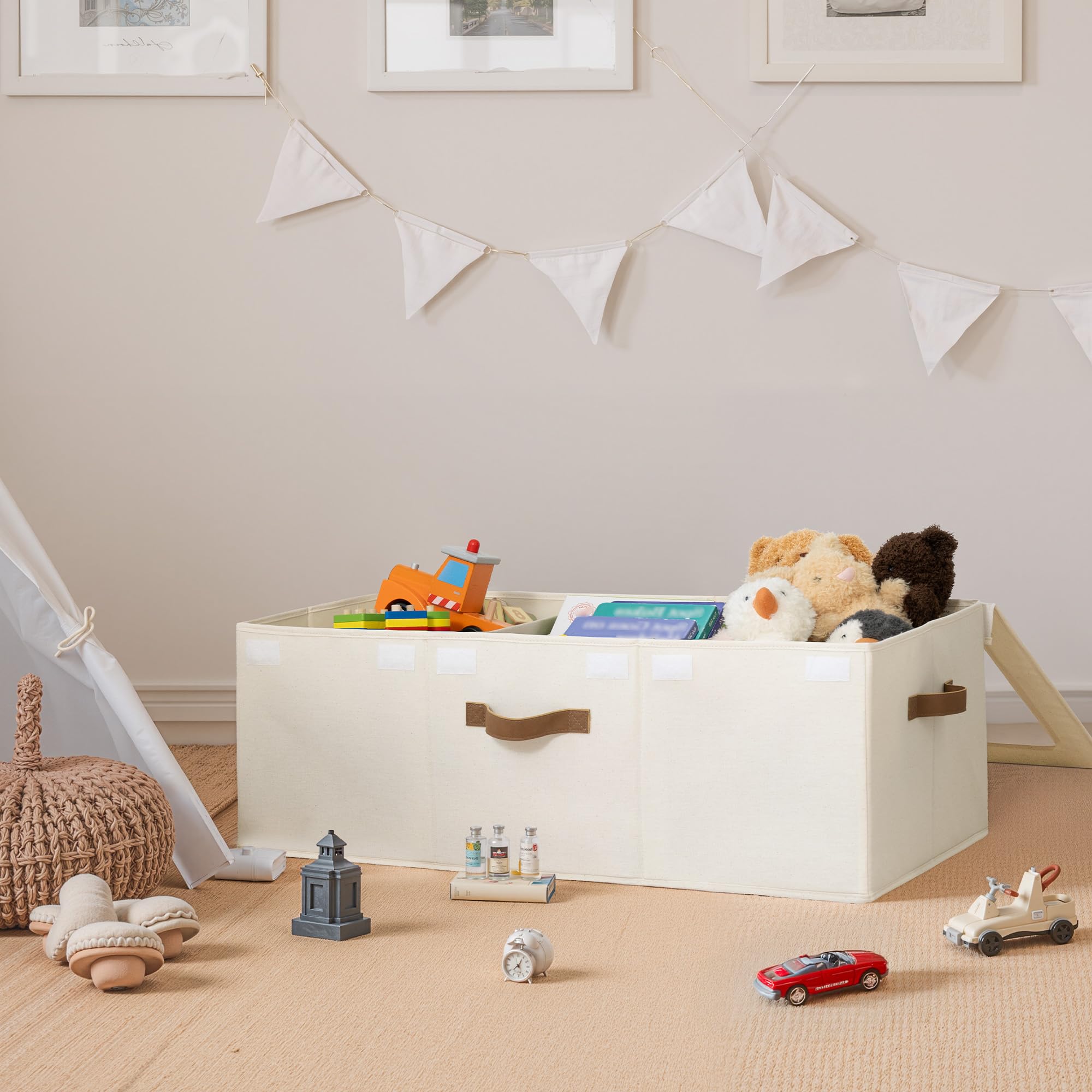Large Toy Storage Bins with Lids, Collapsible Sturdy Toy Chests