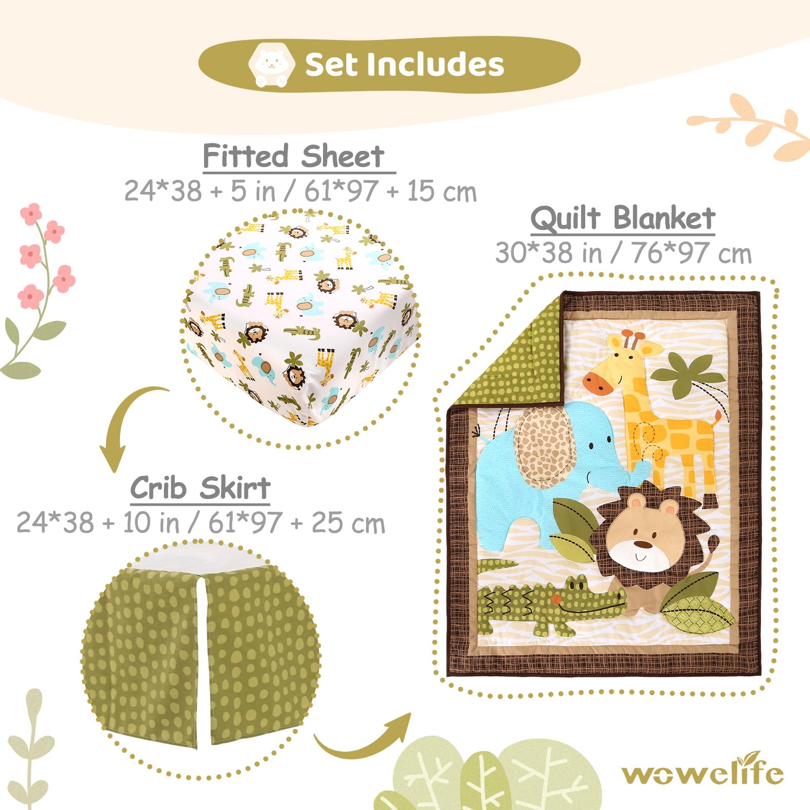 Safari Mini Crib Bedding Set for Boys