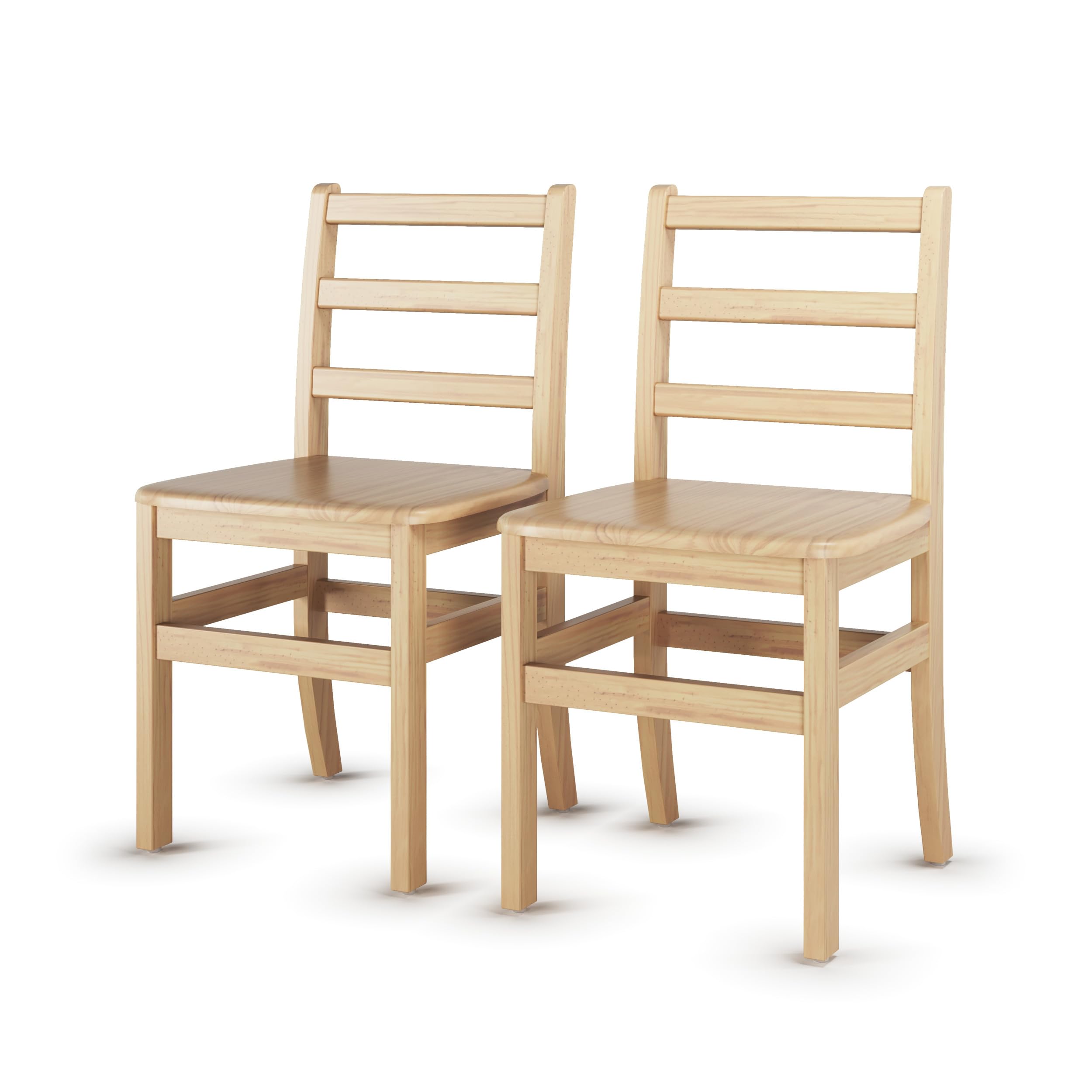 Little Innovators 16"; 2 Pack Kids Wooden Ladderback School Chairs