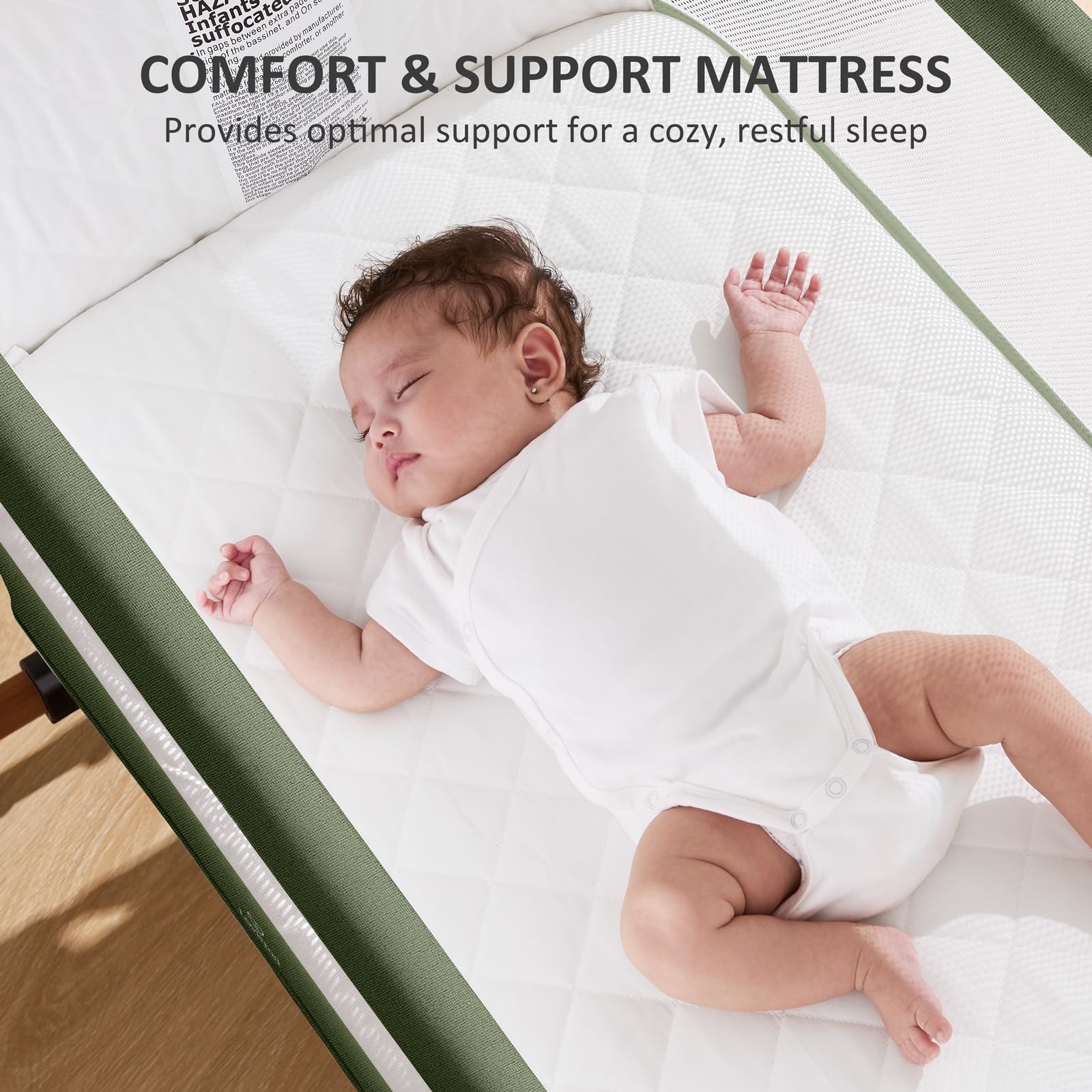 3-in-1 Adjustable Baby Bassinet with Rocking Feature