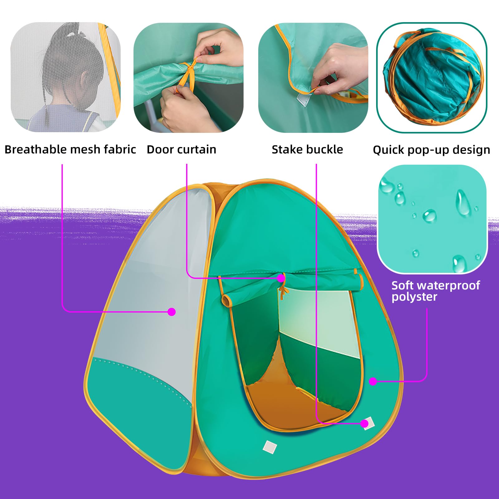 Kids Pop-Up Play Tent for Indoor and Outdoor Use
