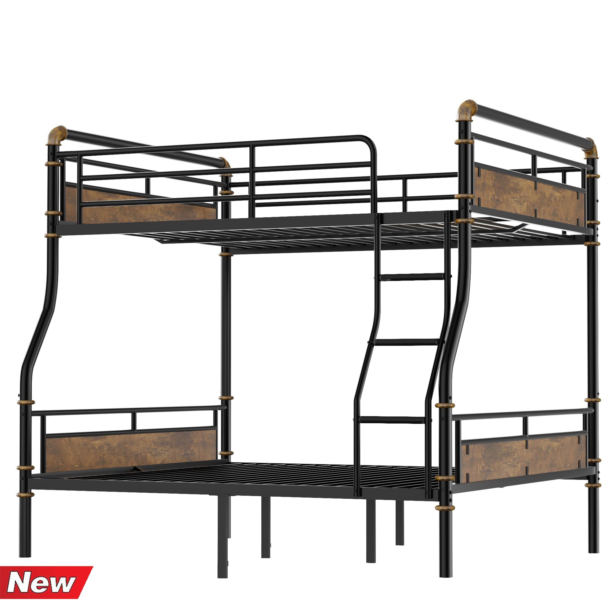 Reinforced Version & Stronger Convertible Steel Full XL Over Queen Size Bunk
