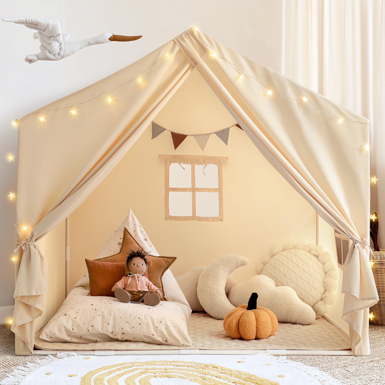 Indoor Play Tent with Padded Mat for Kids