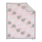 Pink Grey Elephant 8-Piece Crib Bedding Set - Complete Nursery Collection
