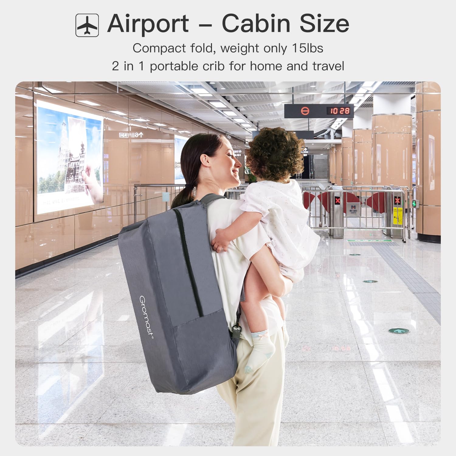 Portable Travel Crib with Bassinet and Playpen