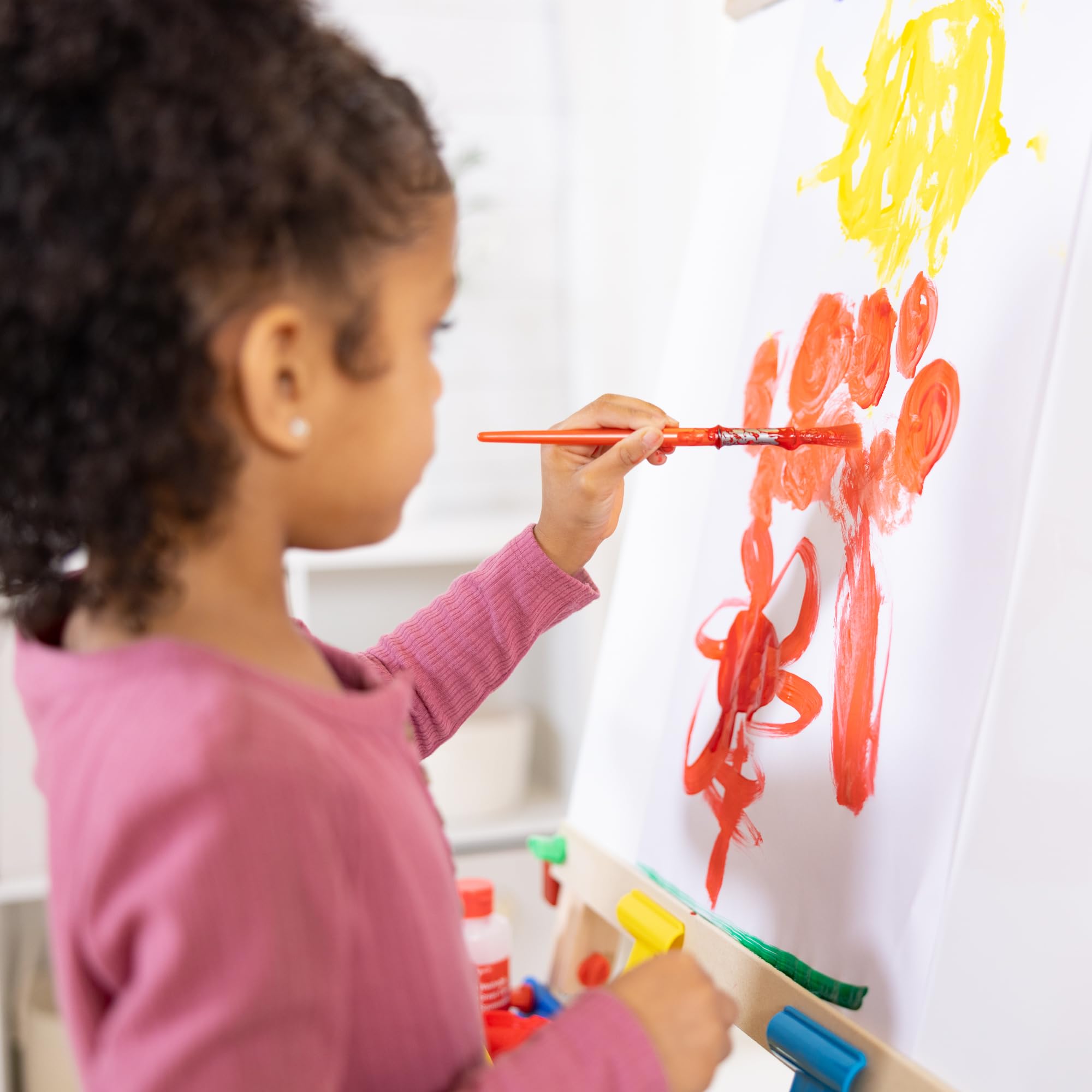 Deluxe Standing Art Easel - Dry-Erase Board, Chalkboard, Paper Roller