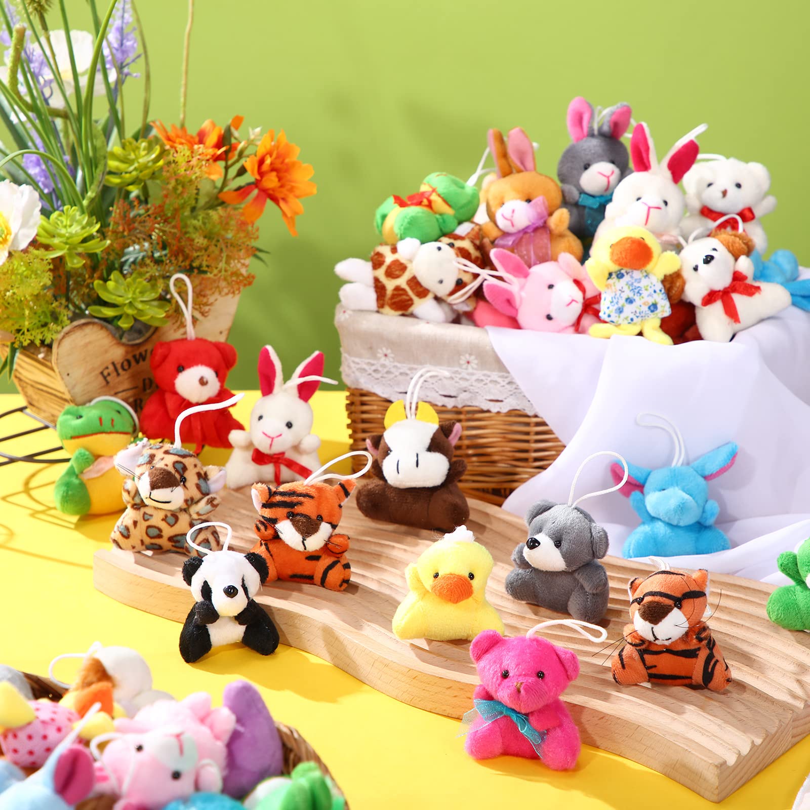 200 Pcs Mini Stuffed Animals Bulk Small Stuffed Animals Keychain Back to School Gifts