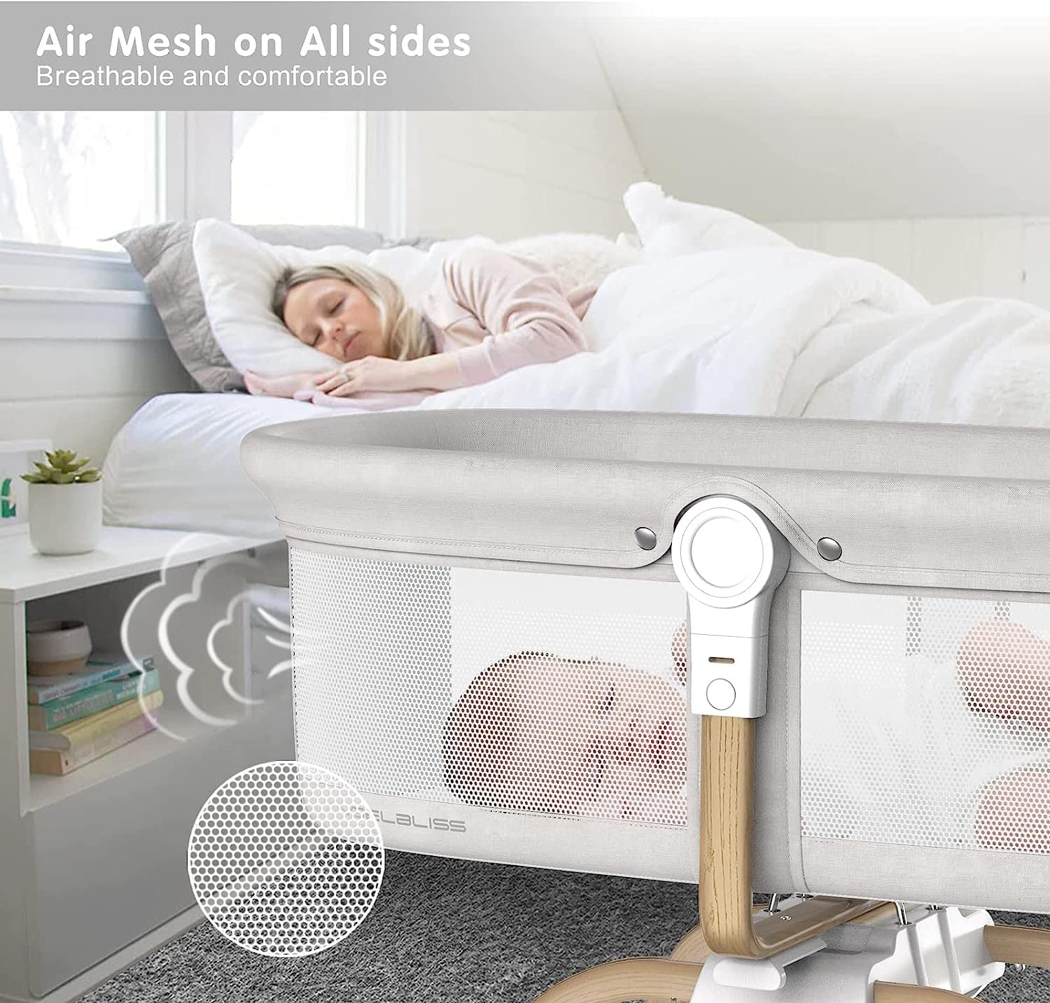 3-in-1 Rocking Baby Bassinet Bedside Sleeper