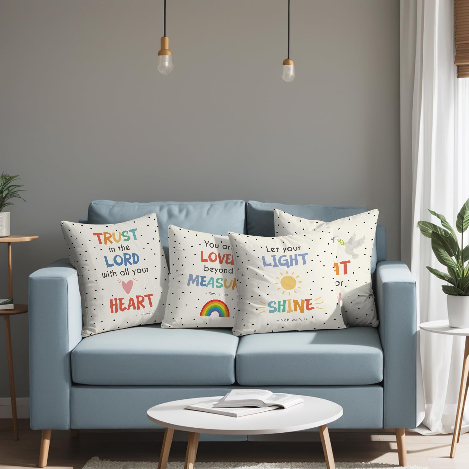 Boho Kids Room Decor,Christian Bible Throw Pillow Covers,Inspirational