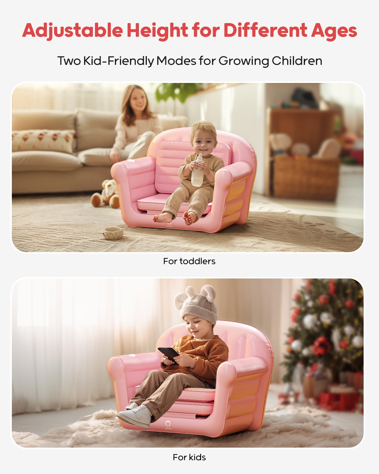 Inflatable Toddler Couch 2-in-1 Convertible Sleeper Sofa