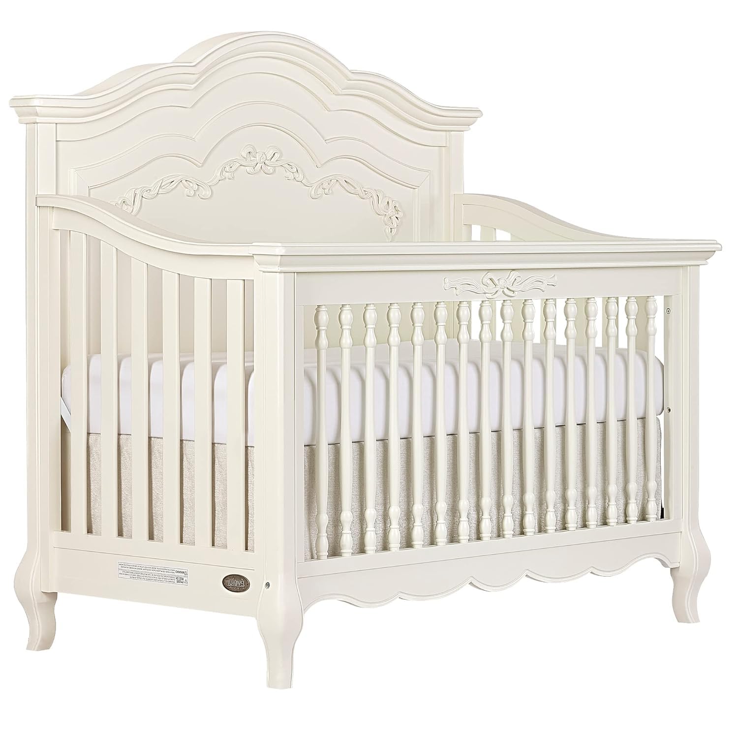 5-in-1 Convertible Crib Nursery Bundle with Dresser and Mattress