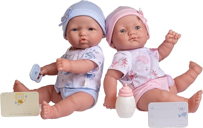 Twins 13" Realistic Soft Body Baby Dolls Berenguer Boutique | Twins Gift Set