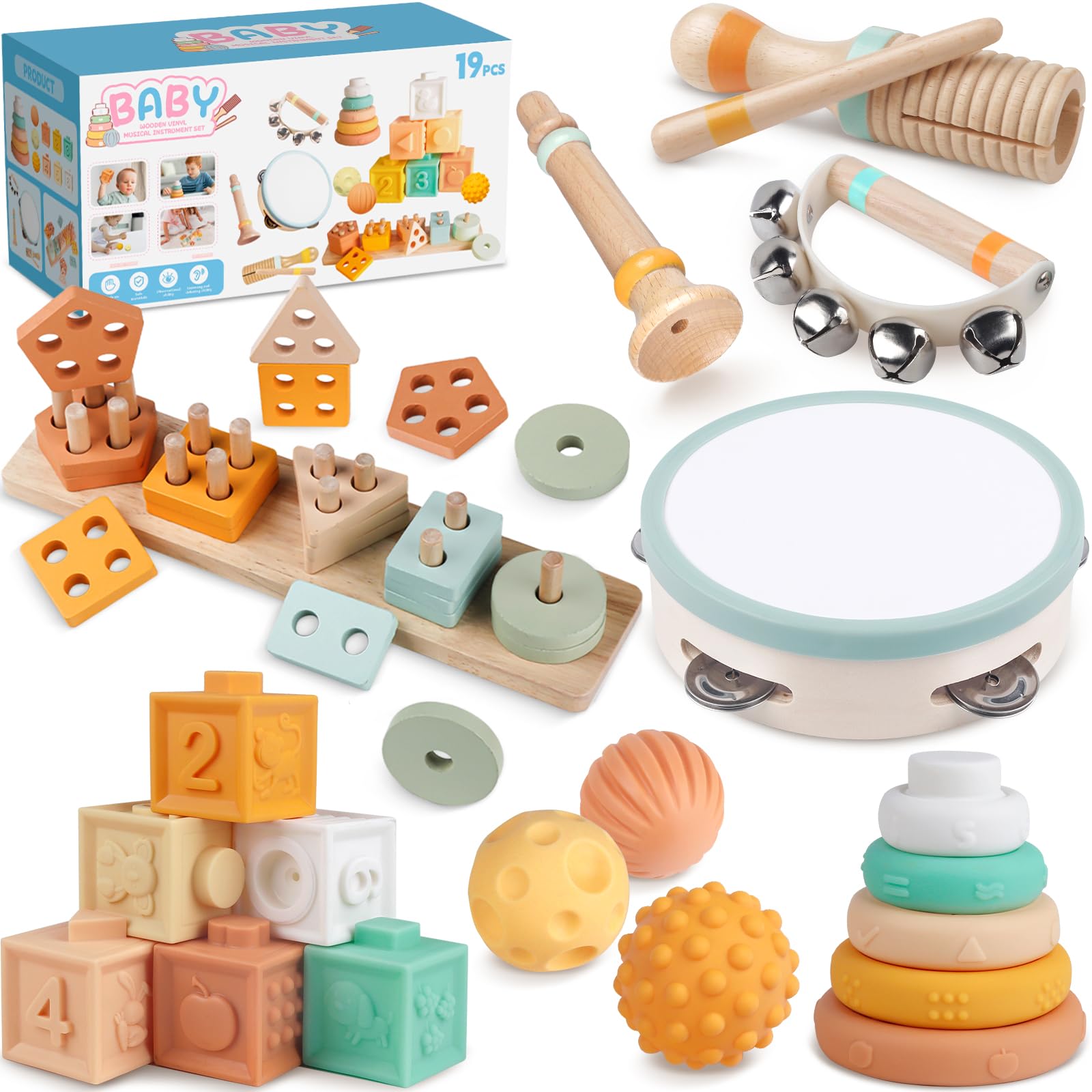 Baby Toys for 1 Year Old, Wooden Musical Instruments