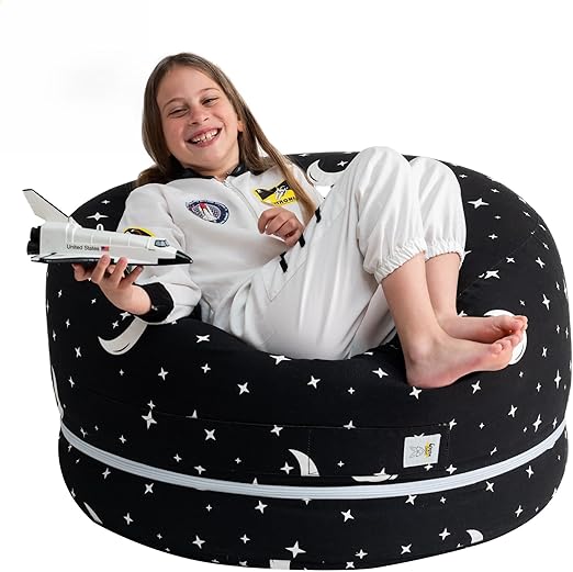 Sizes in 1 Stuffed Animal Storage Bean Bag Chair Cover for Kids