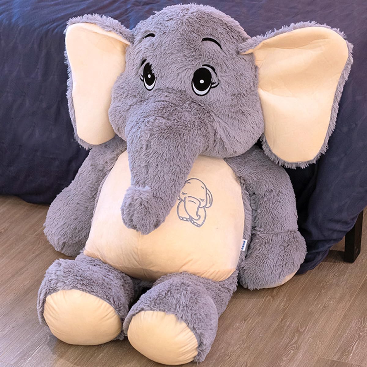 Large Soft Huggable Elephant Plush Toy, 27'' - Cute Fluffy Stuffed Elephant for Baby