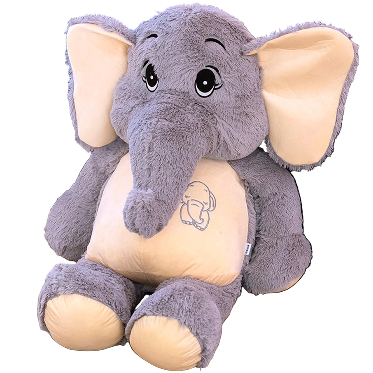 Large Soft Huggable Elephant Plush Toy, 27'' - Cute Fluffy Stuffed Elephant for Baby
