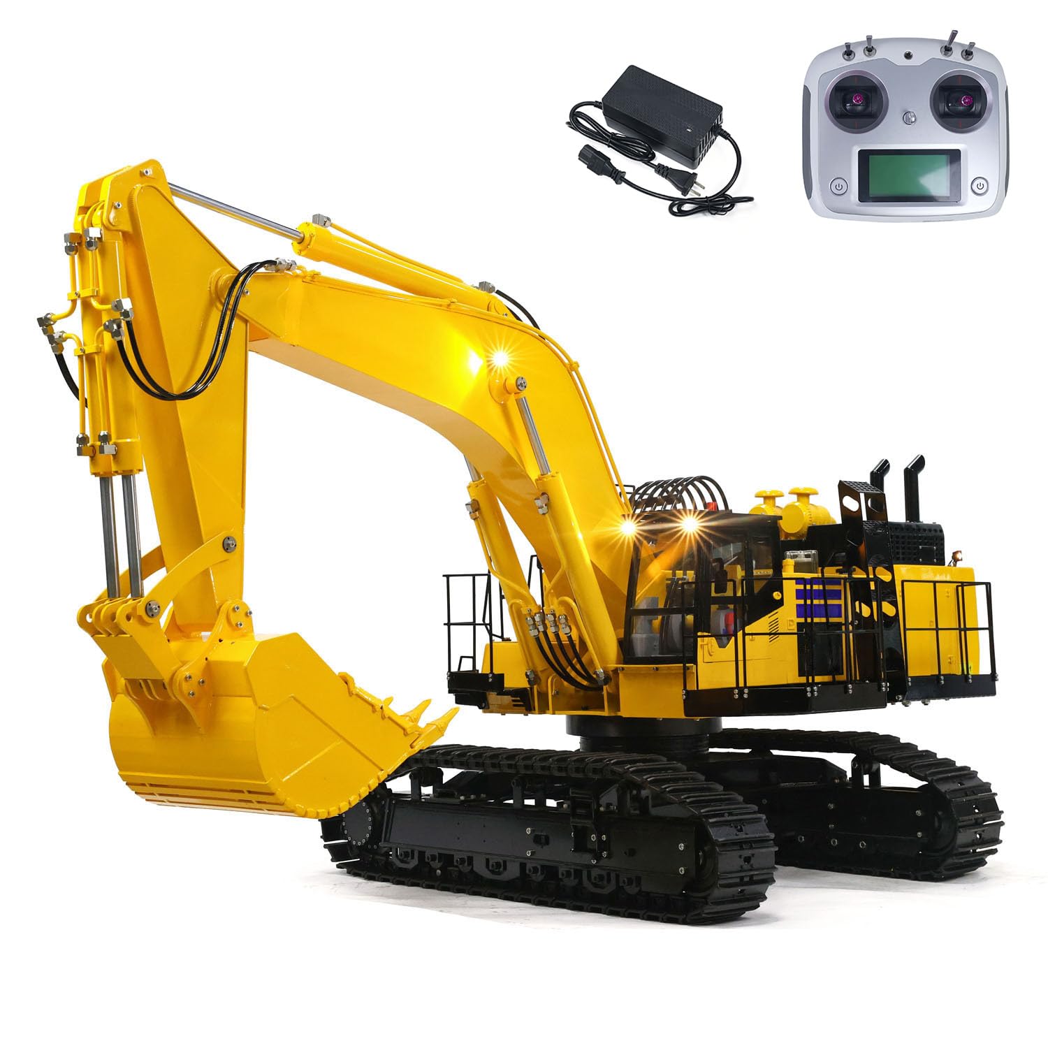 1/8 RC Hydraulic Excavator Scale PC1250 Metal Heavy Duty Construction Vehicle for Adult