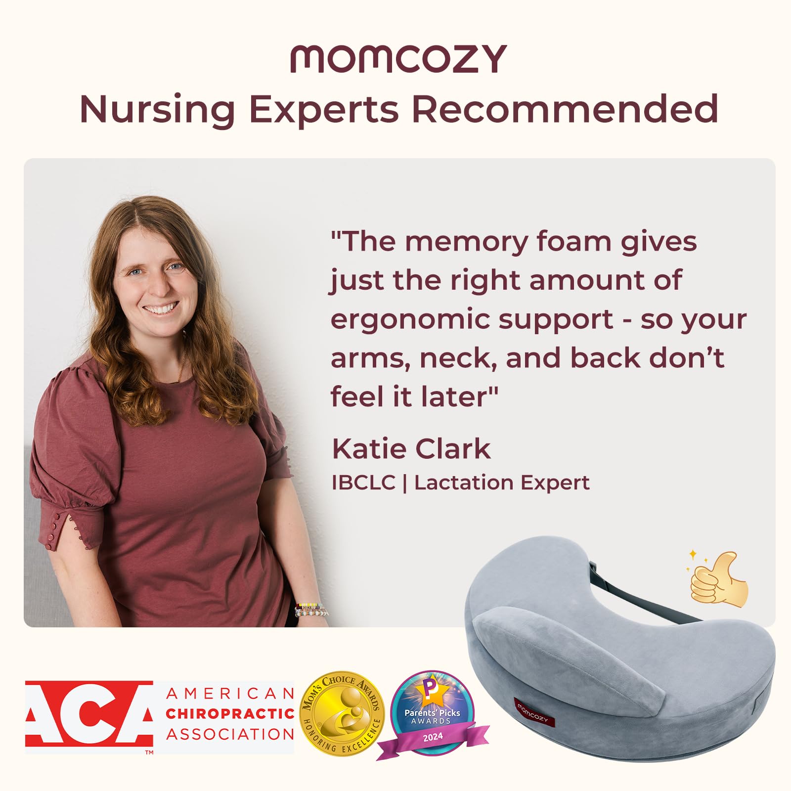 Momcozy Exclusive Memory Foam Nursing Pillow and Baby Teether Toys