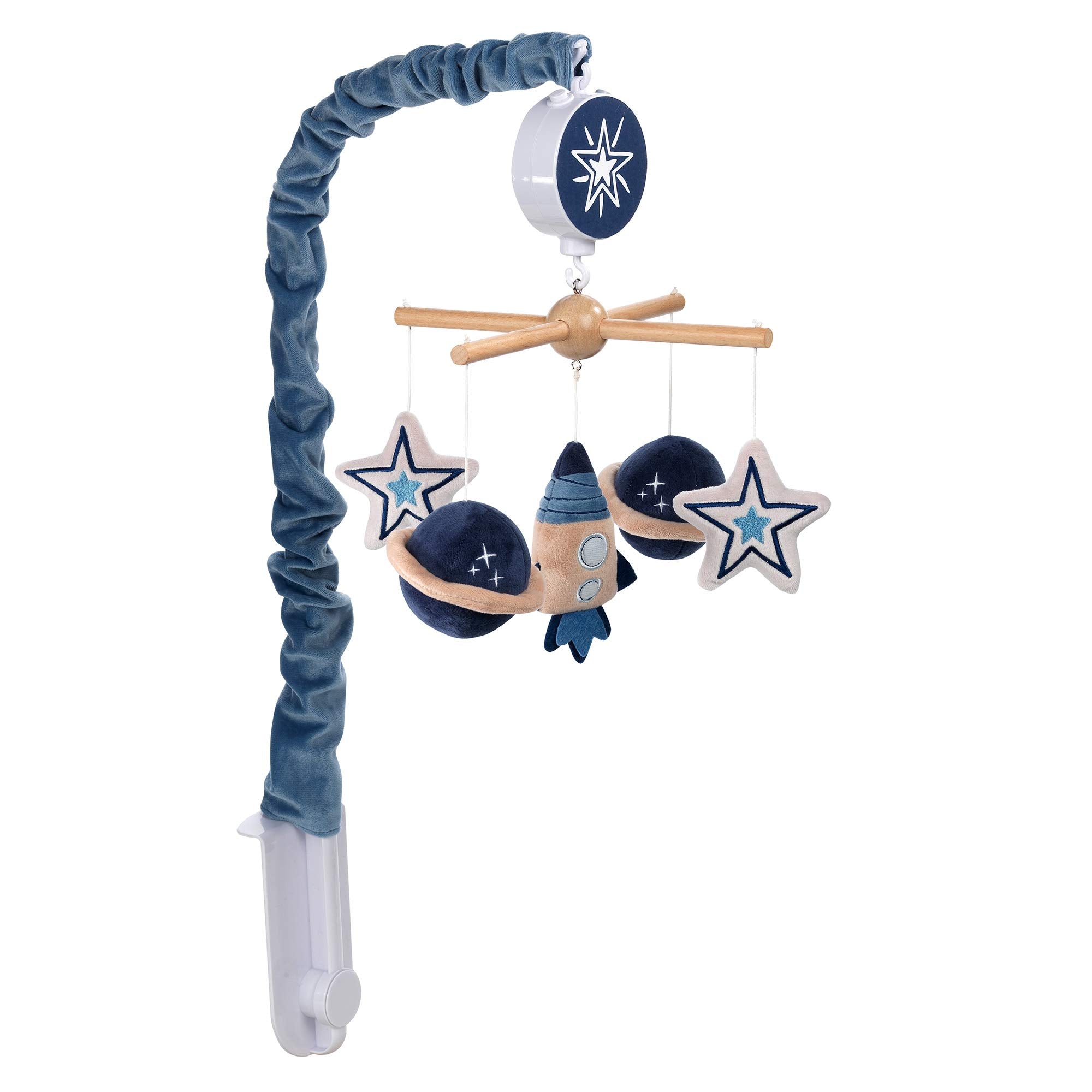 Sky Rocket Planets/Stars Musical Baby Crib Mobile Soother Toy- Blue