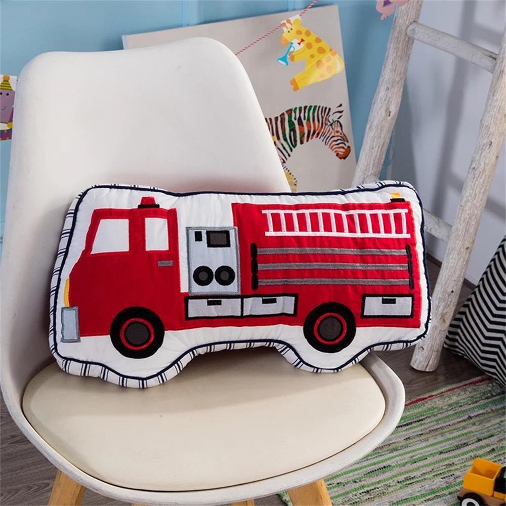 Boys Pillow Fire Truck Pillow Boys Cotton Decorative Throw Pillows