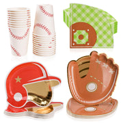 125 Pieces Baseball Party Decoration Tableware Set Baseball Field Disposable Napkins