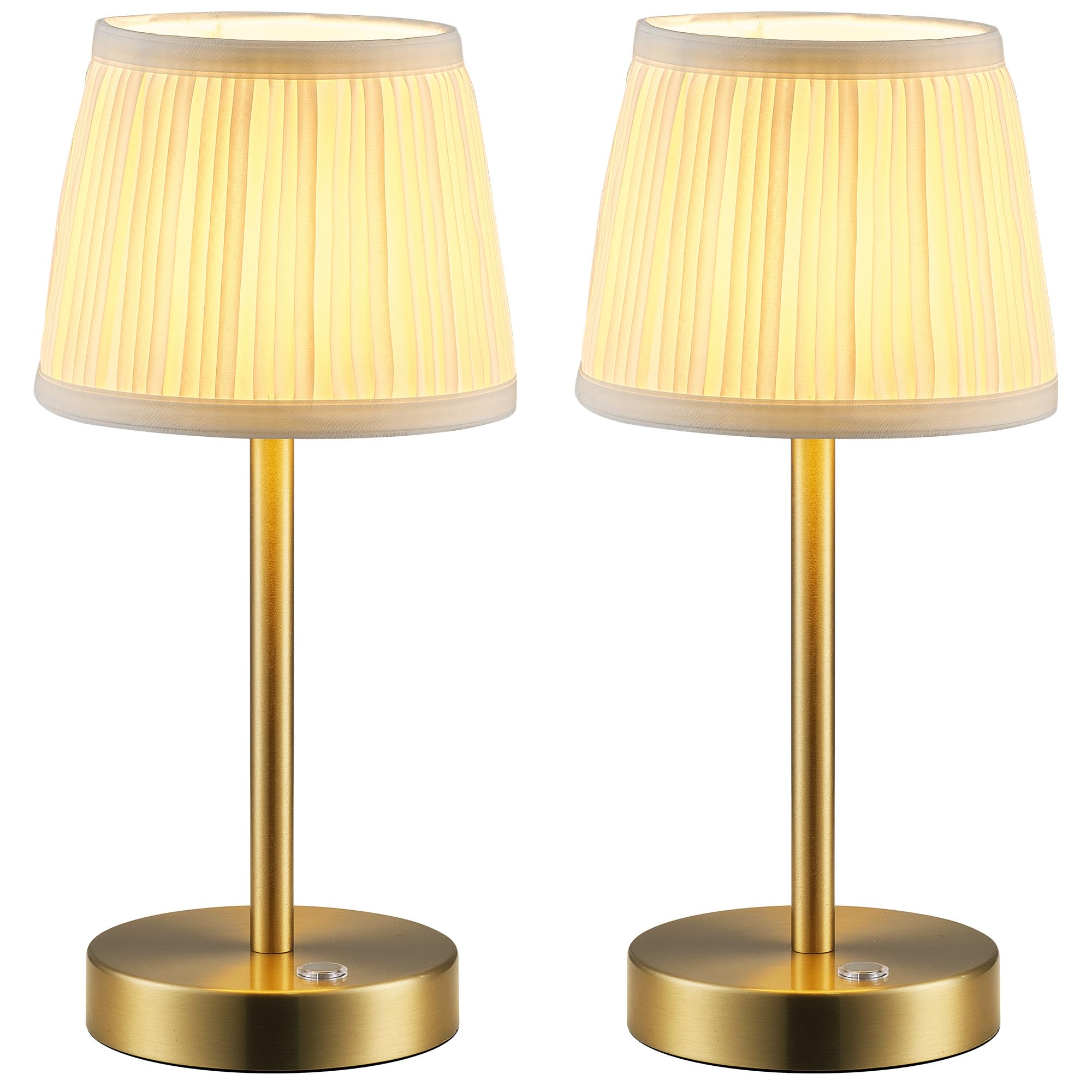 Cordless LED Gold Table Lamps, Rechargeable 4000mAh 3 Way