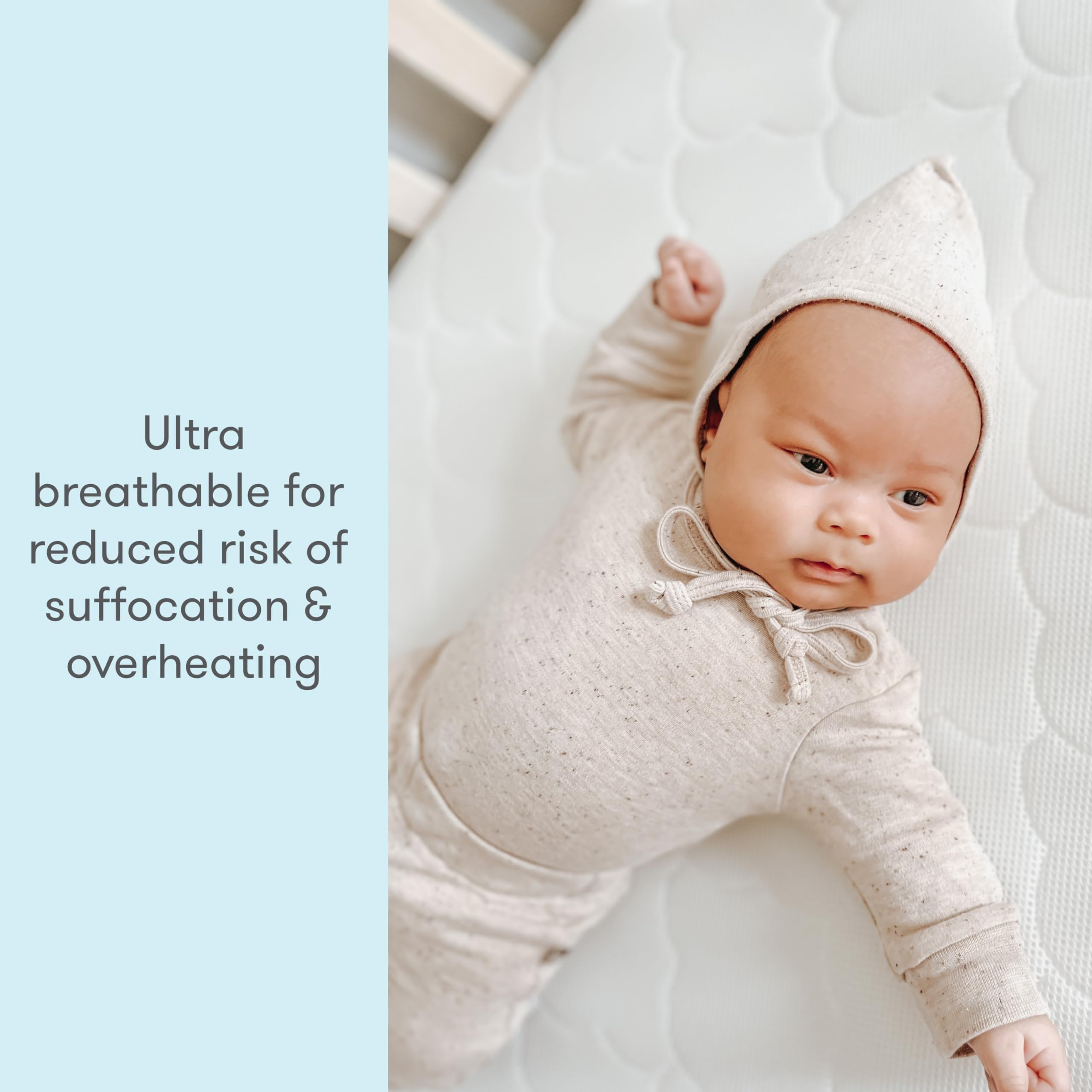 Breathable Washable Crib Mattress 2-Stage Infant Toddler