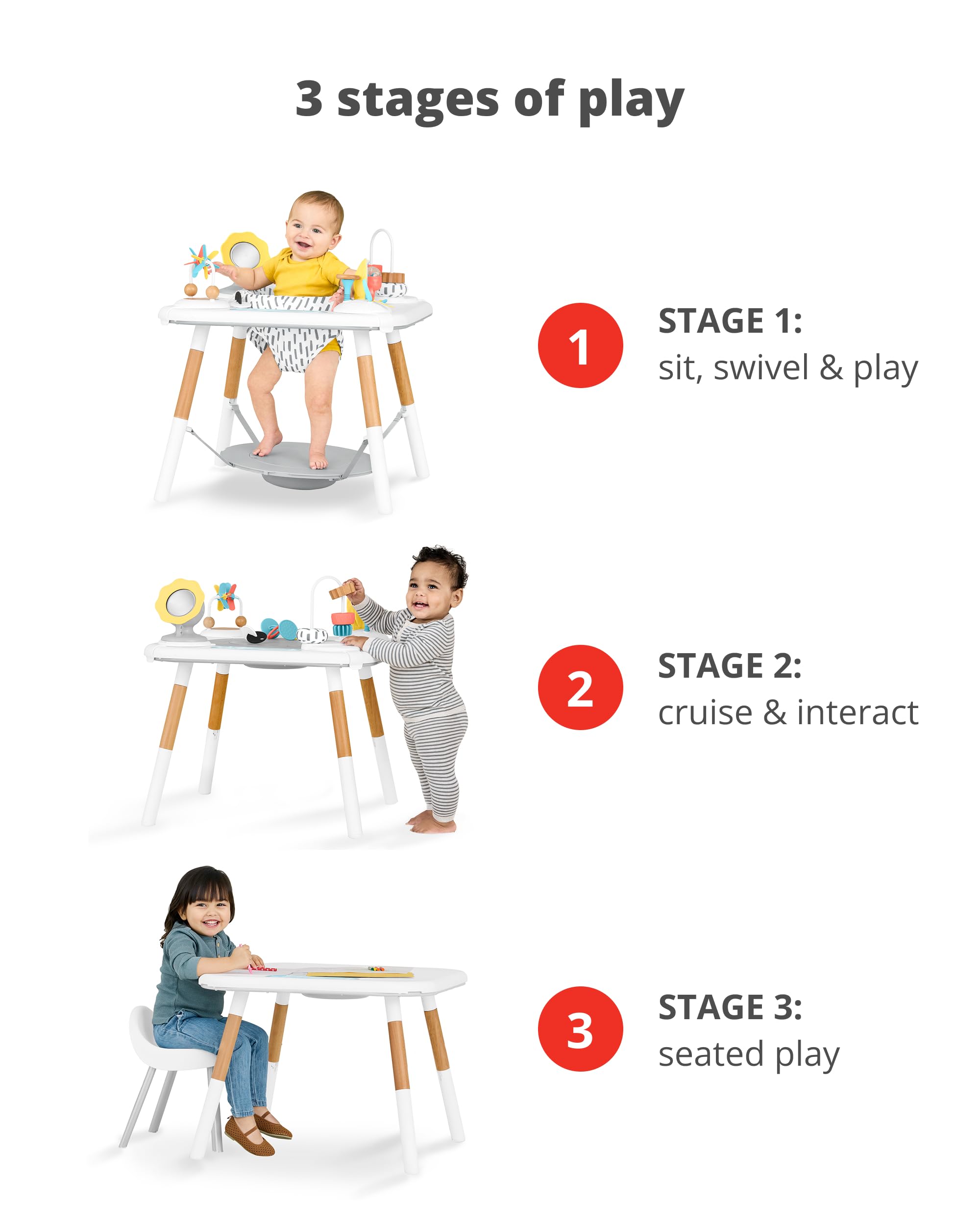3-Stage Activity Center & Play Table Montessori-Inspired