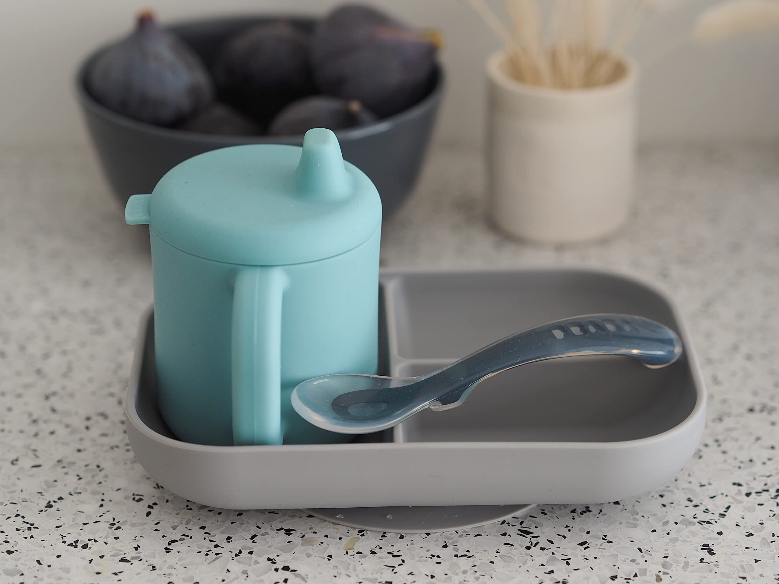 Sips and Bites 3 pc Silicone Suction Feeding Plate Set