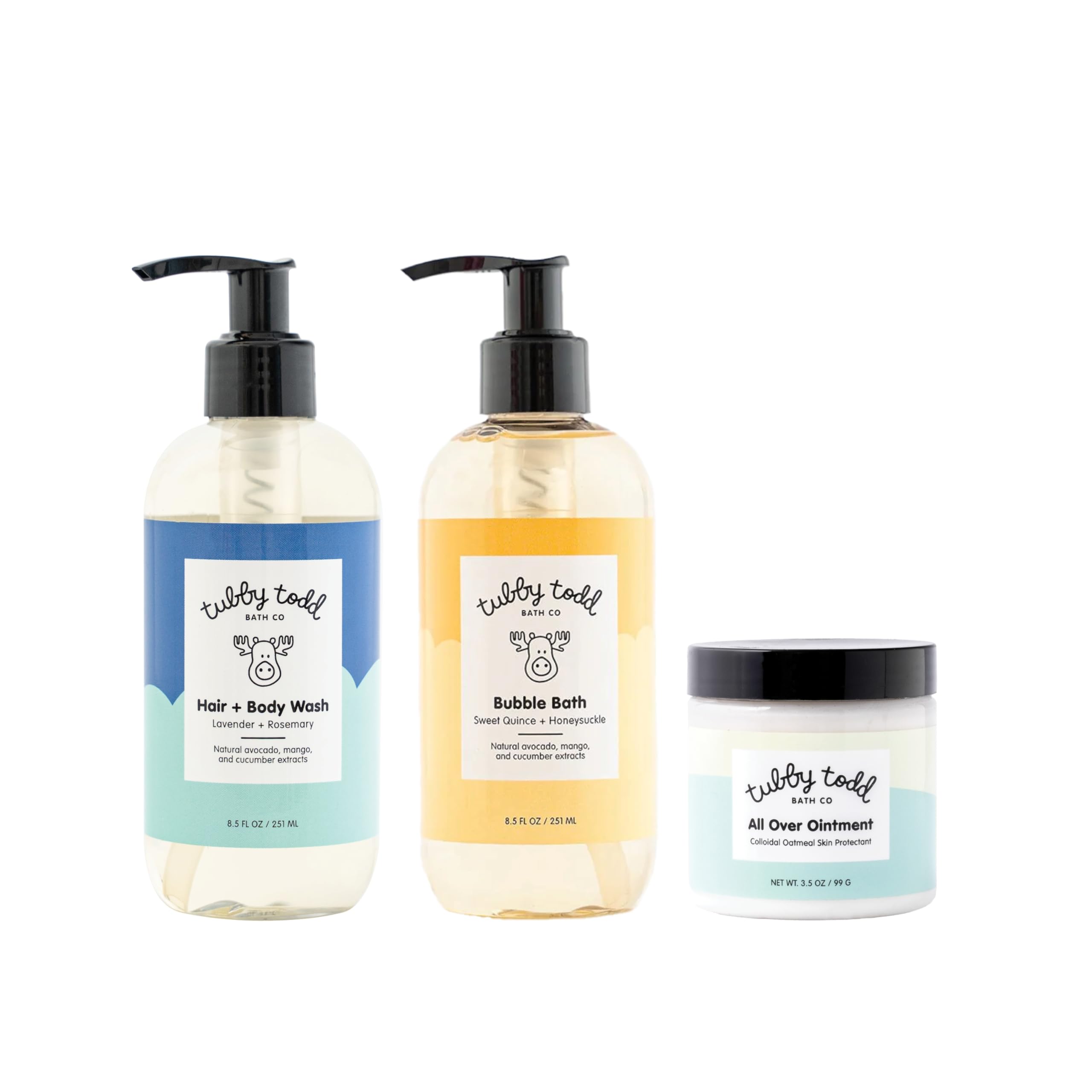 Essentials Baby Bath Gift Set – 8.5oz Hair+Body Wash, 8.5oz Bubble Bath