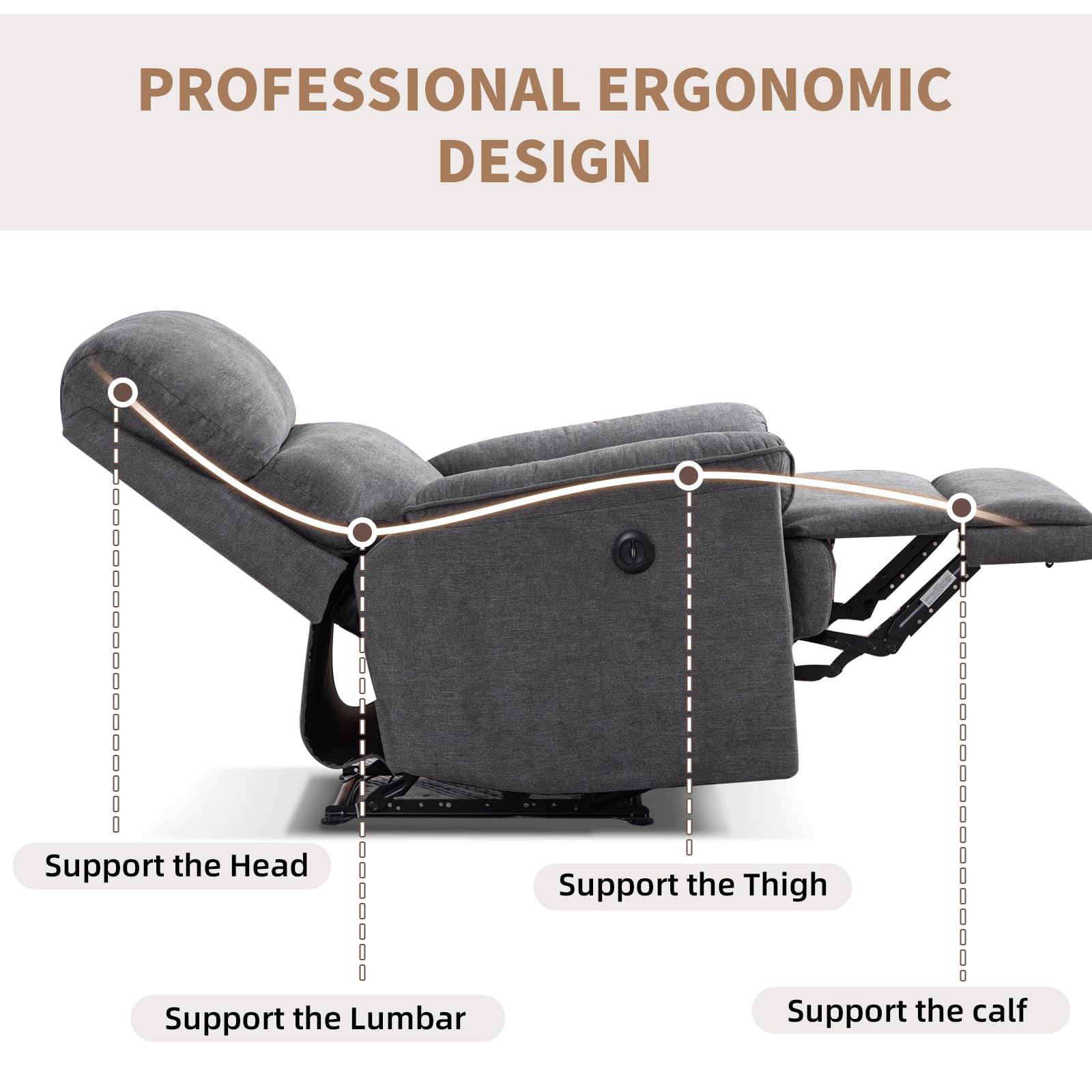 Power Recliner Chair with USB Port
