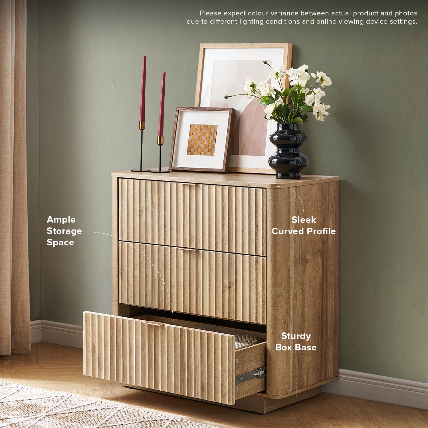 Brooklyn 3 Drawer Dresser for Bedroom
