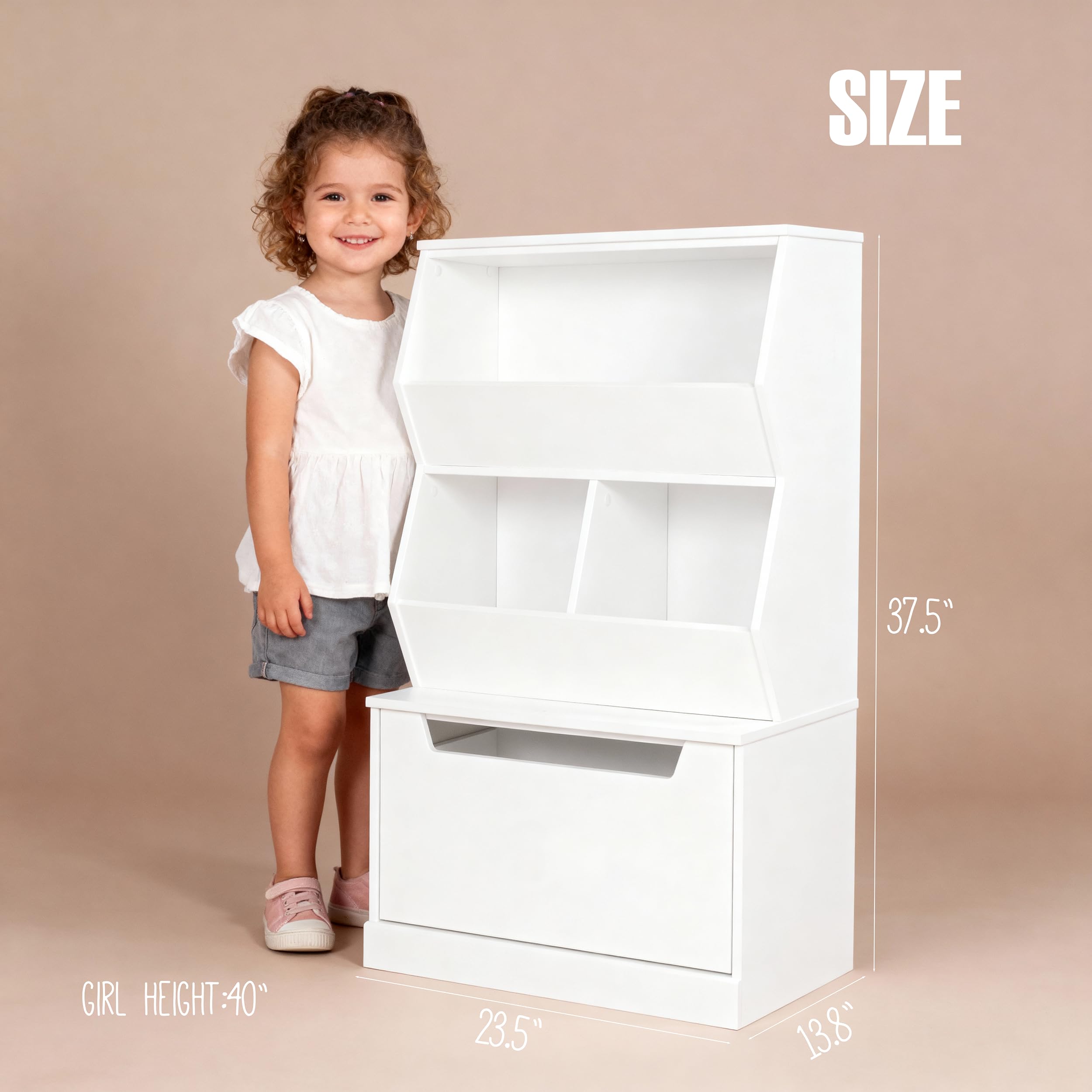 Kids Storage Cabinet with Drawer and Cubbies