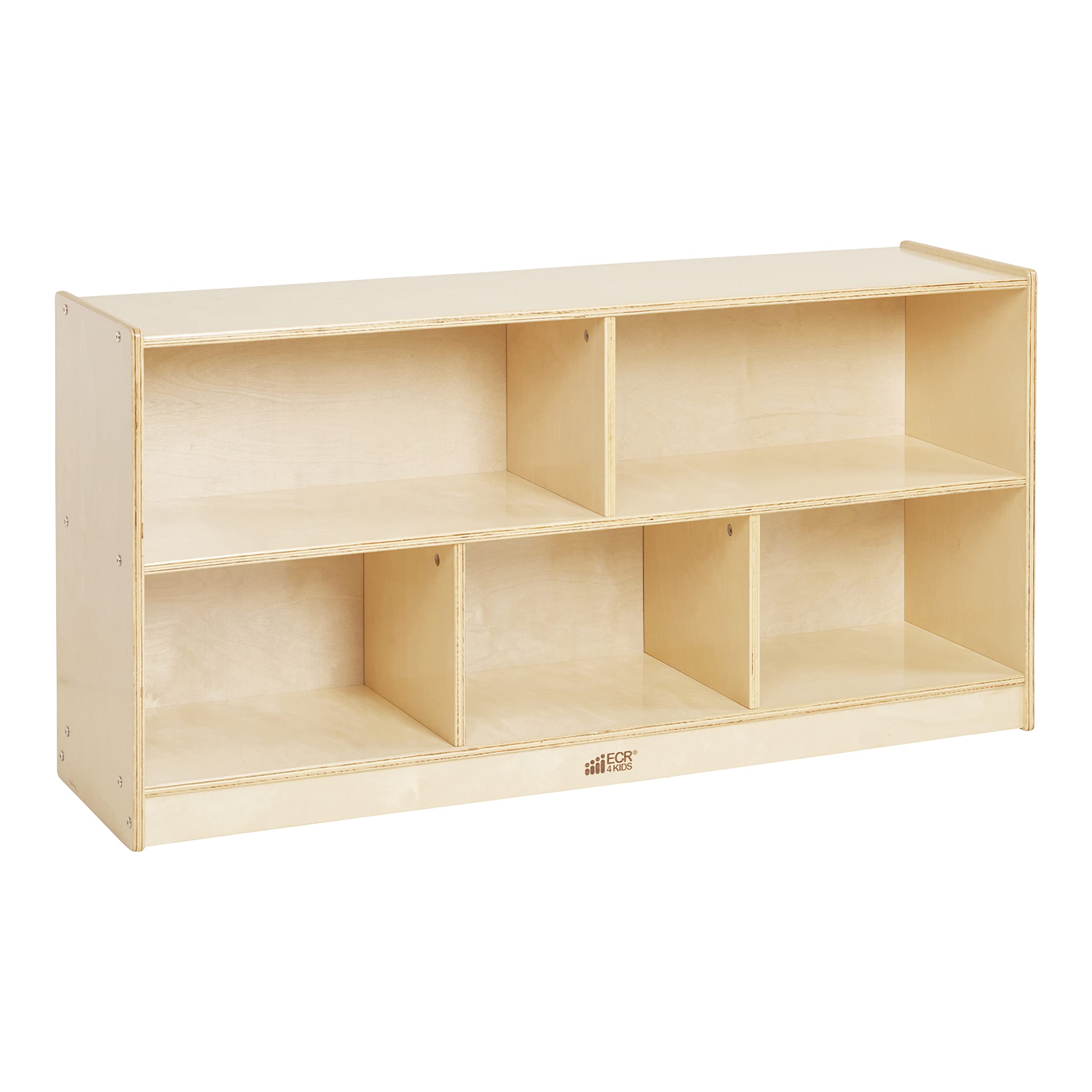 5-Compartment Mobile Storage Cabinet, 24in, Classroom Furniture, Natural
