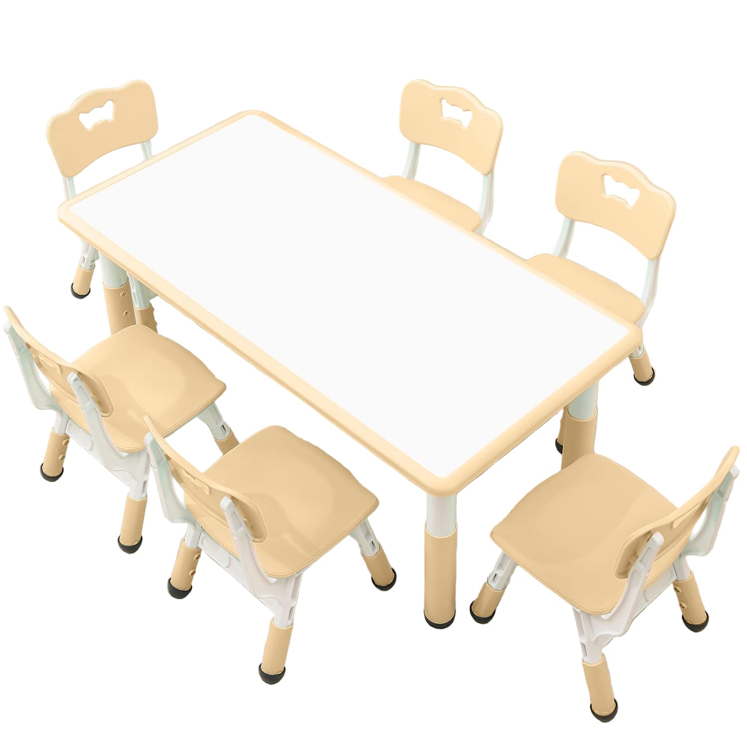 Children's Table and Chair Set Suitable for Boys and Girls Age 2-12 Height Adjustable