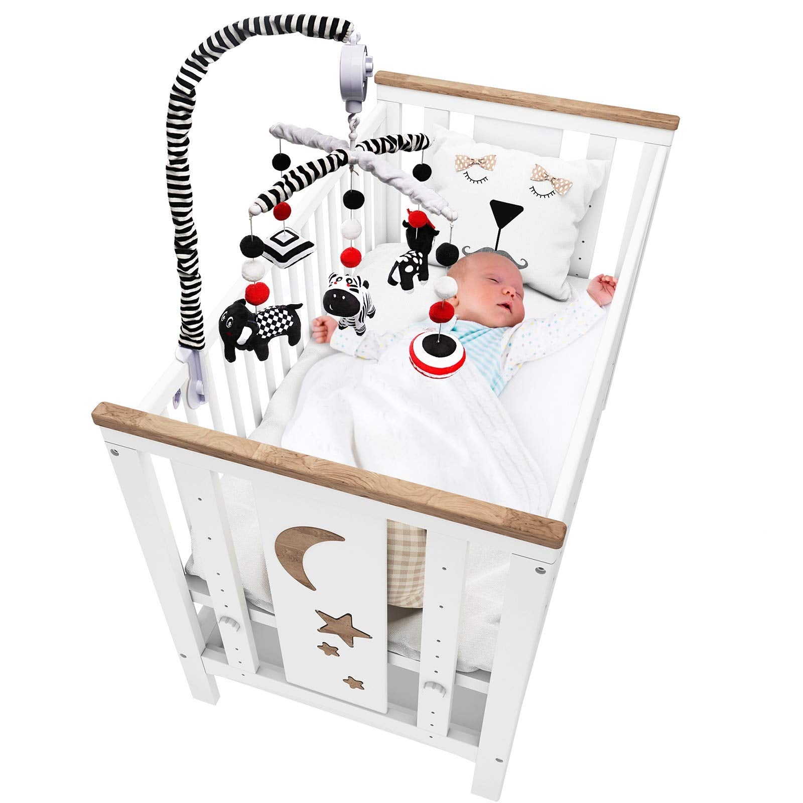 My First Baby Crib Mobile, Black and White Baby Mobile for Crib
