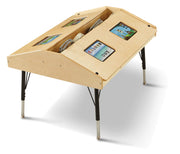 Quad Tablet Table - Stationary,Natural wood