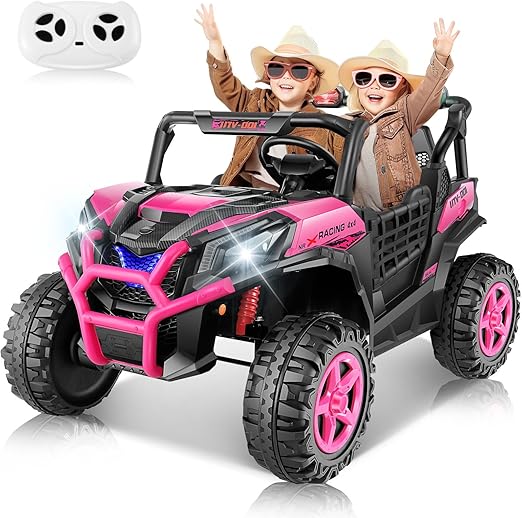 24V Ride on Car Truck with Remote Control, 4WD/2WD Switchable 2 Seater