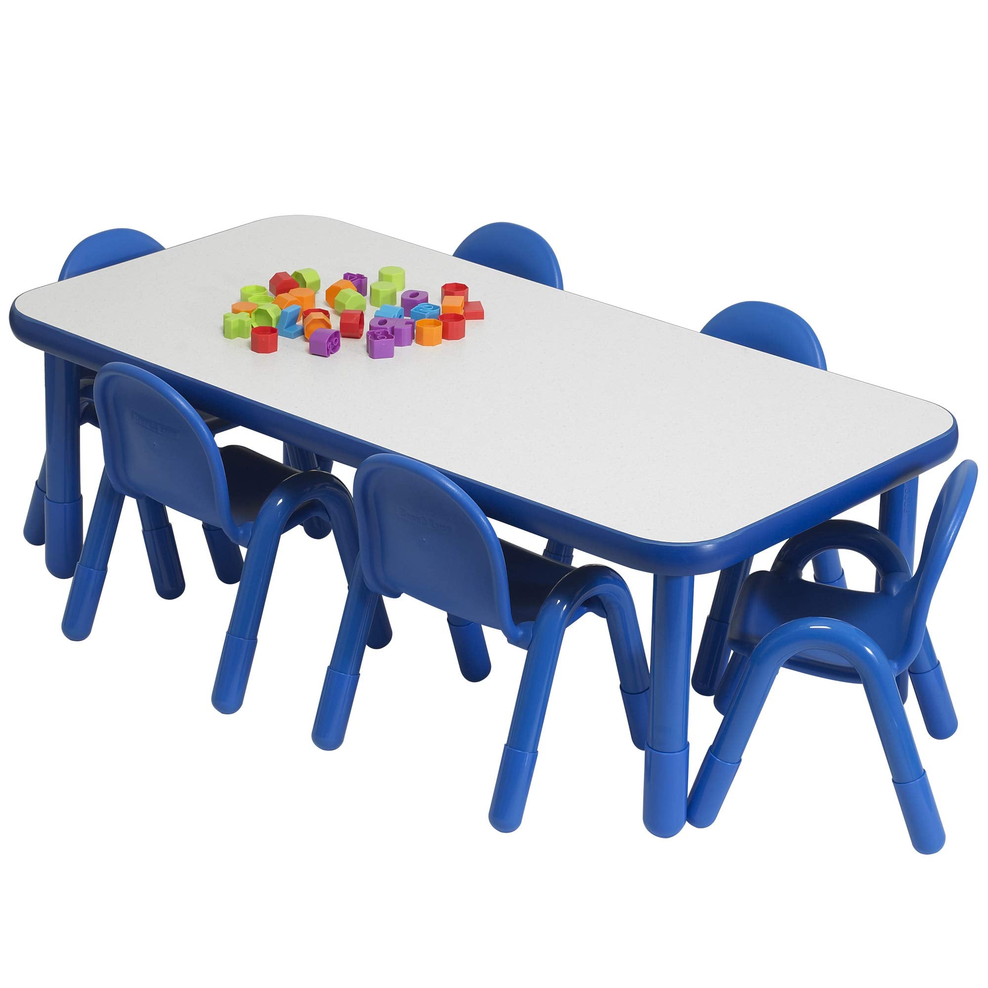 Factory Baseline Preschool 60" x 30" Rectangular Table & Chair Set - Solid Blue