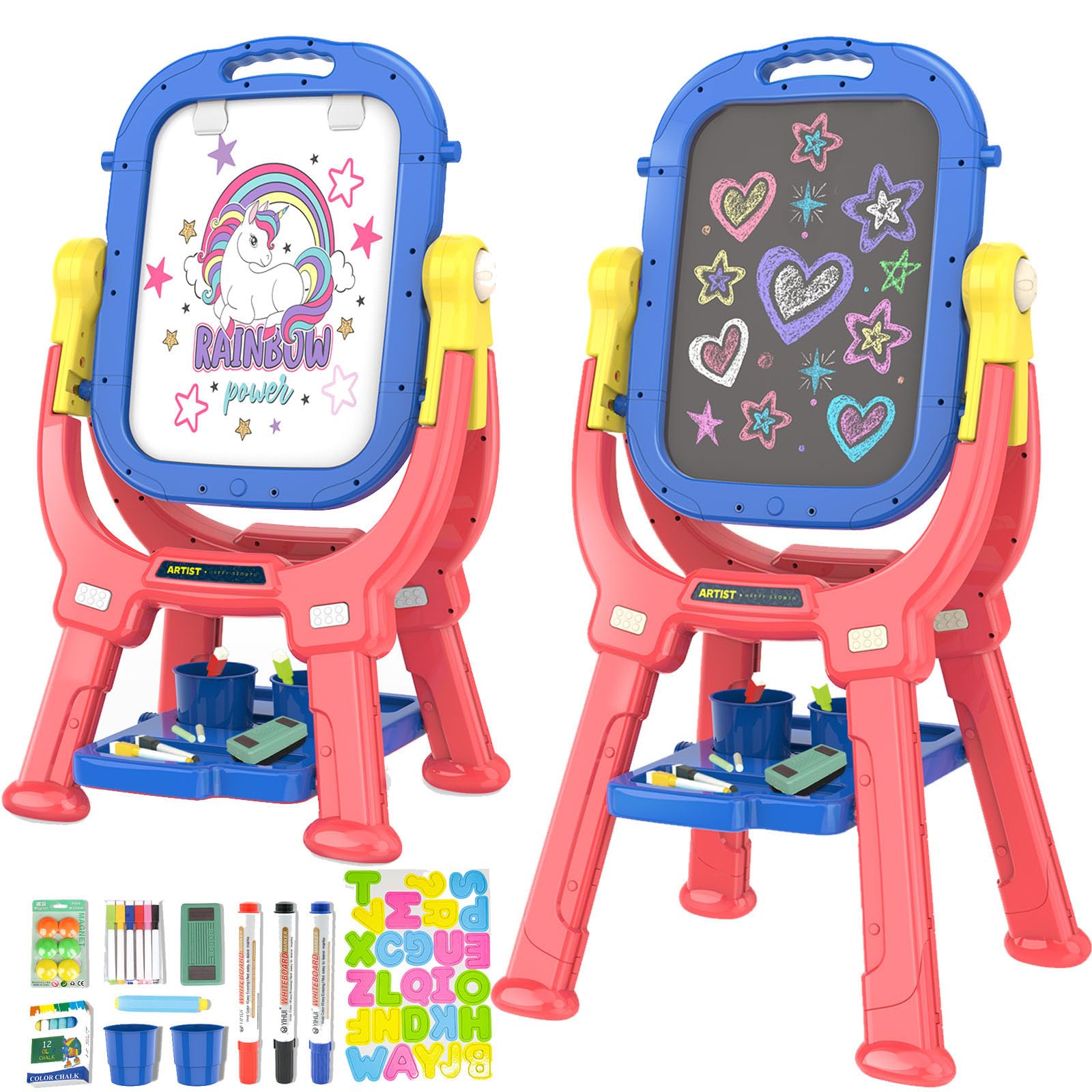 Rotatable Double Sided Adjustable Standing Art Easel with Drawing